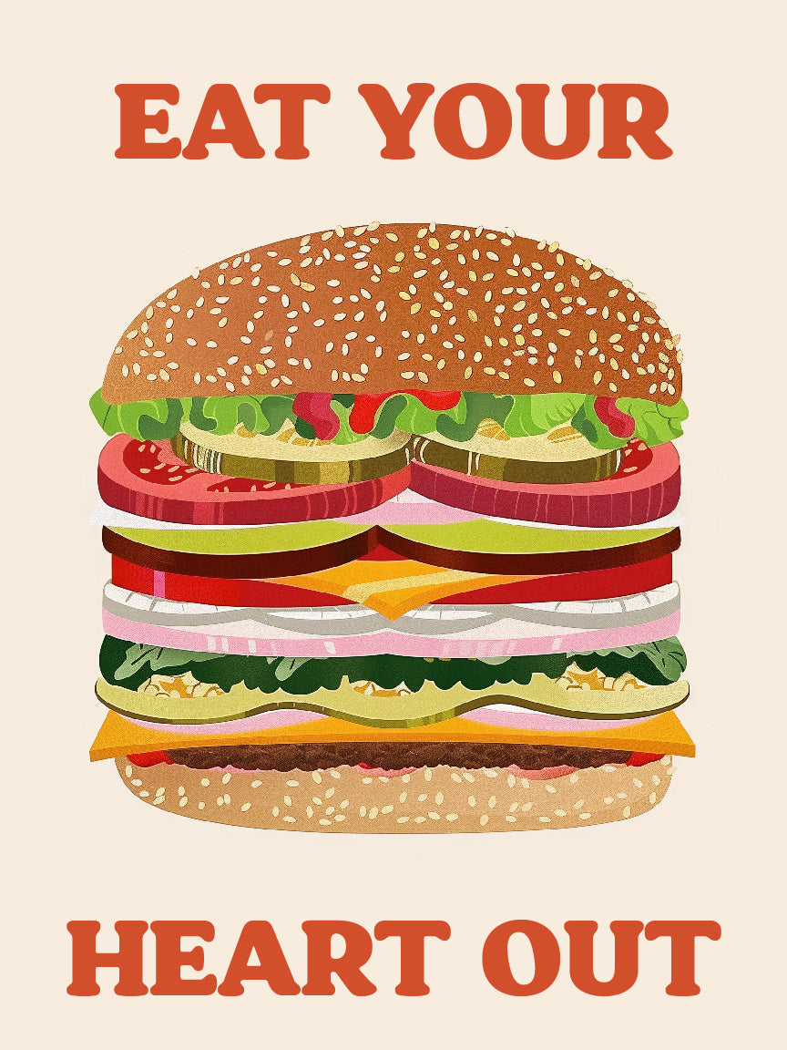 Imprimé coeur de hamburger