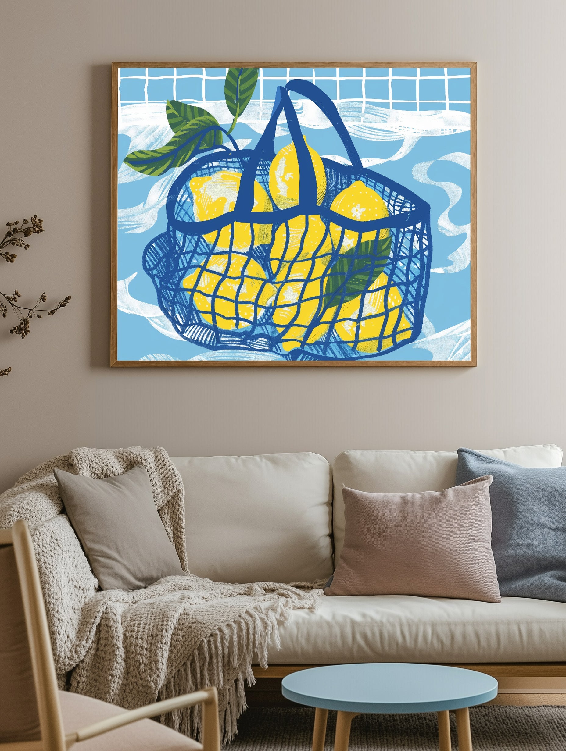Imprimé citron bleu