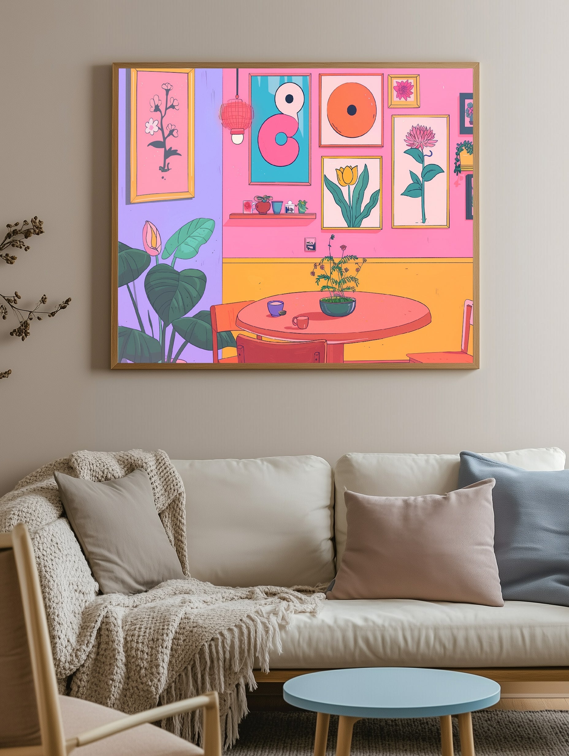 Imprimé coloré pour une salle à manger