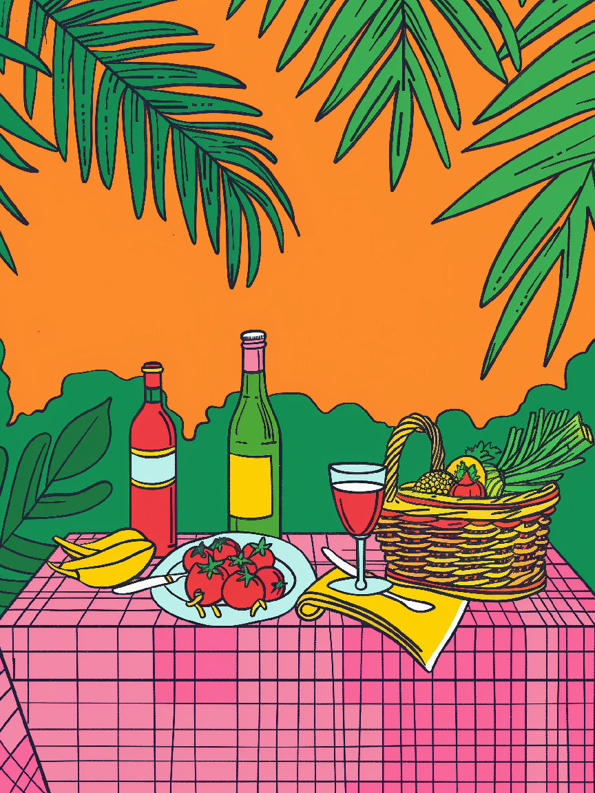 Imprimé pique-nique tropical