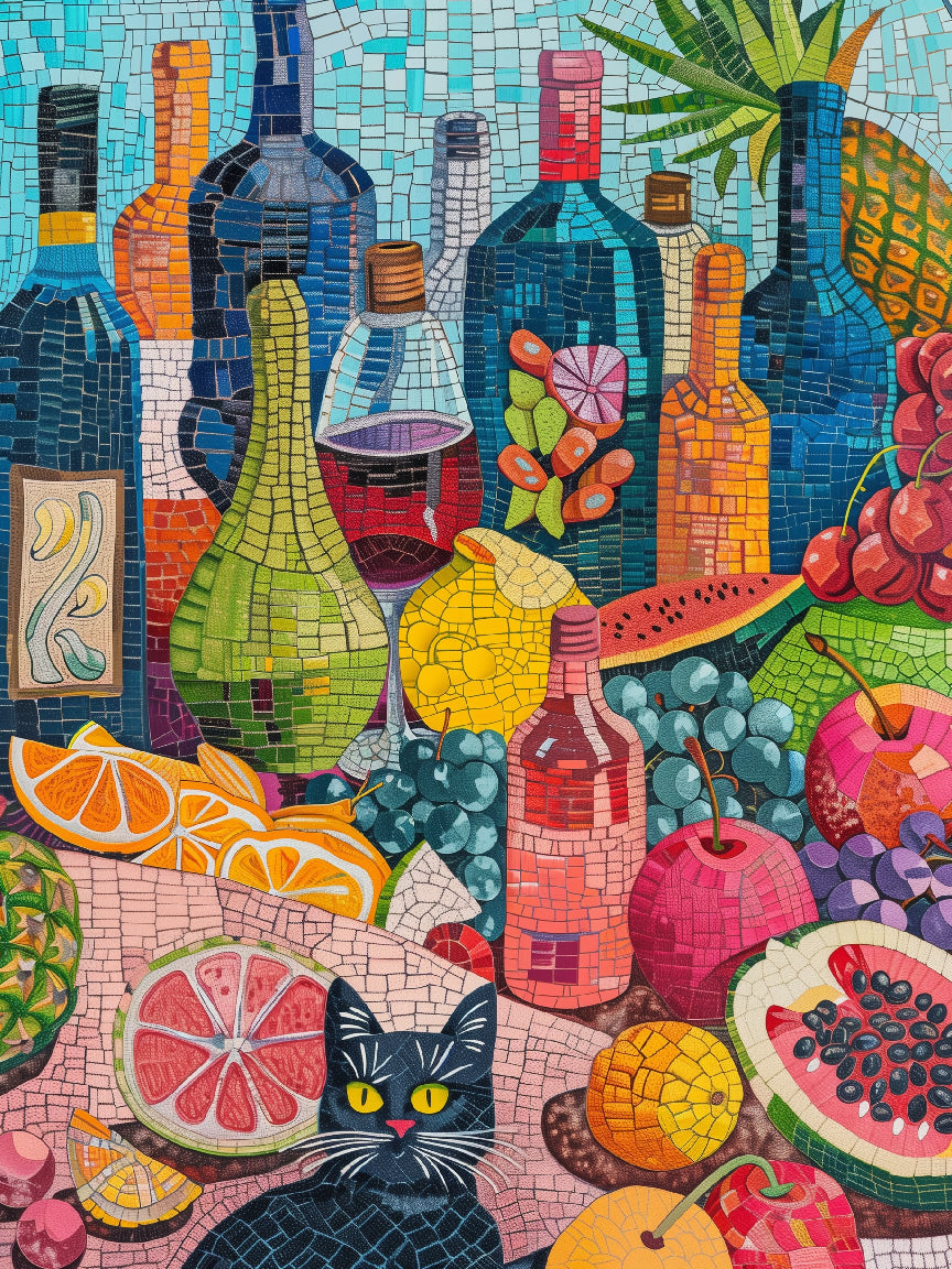 Imprimé patchwork coloré