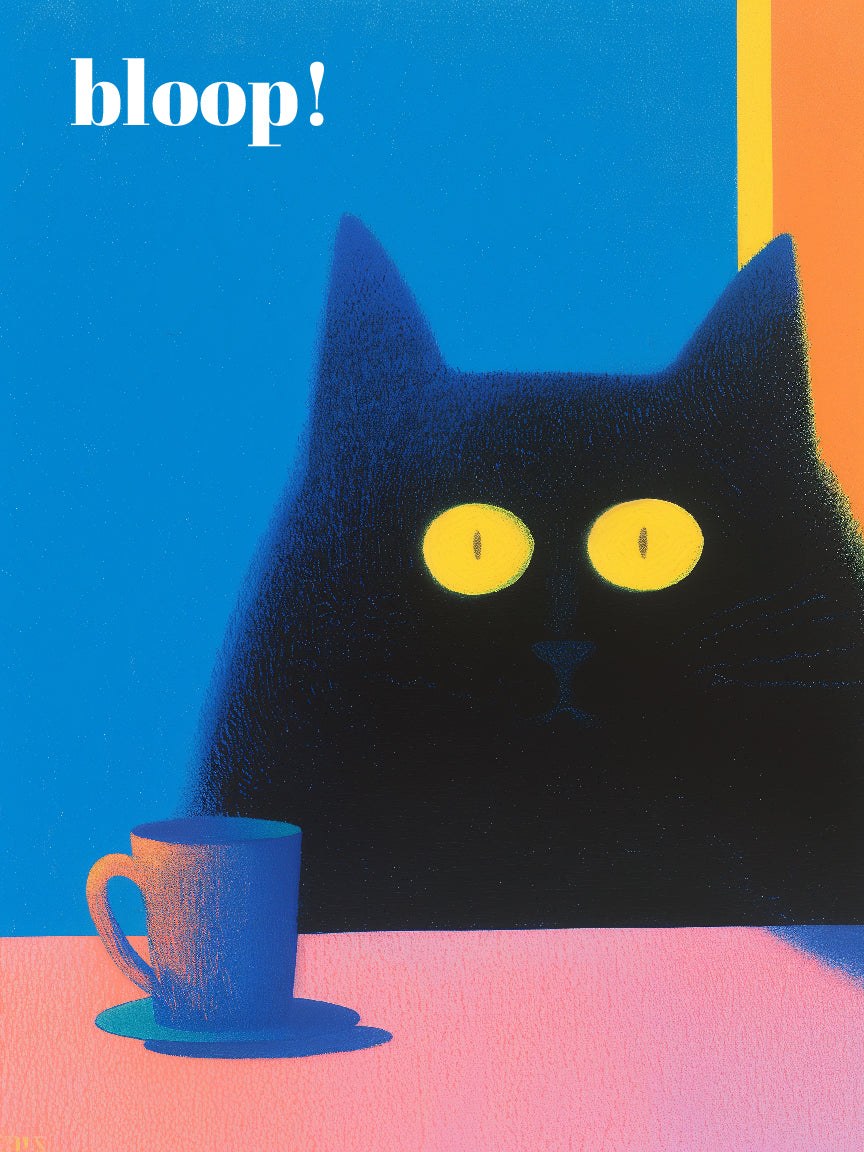 Schwarze Katze Druck