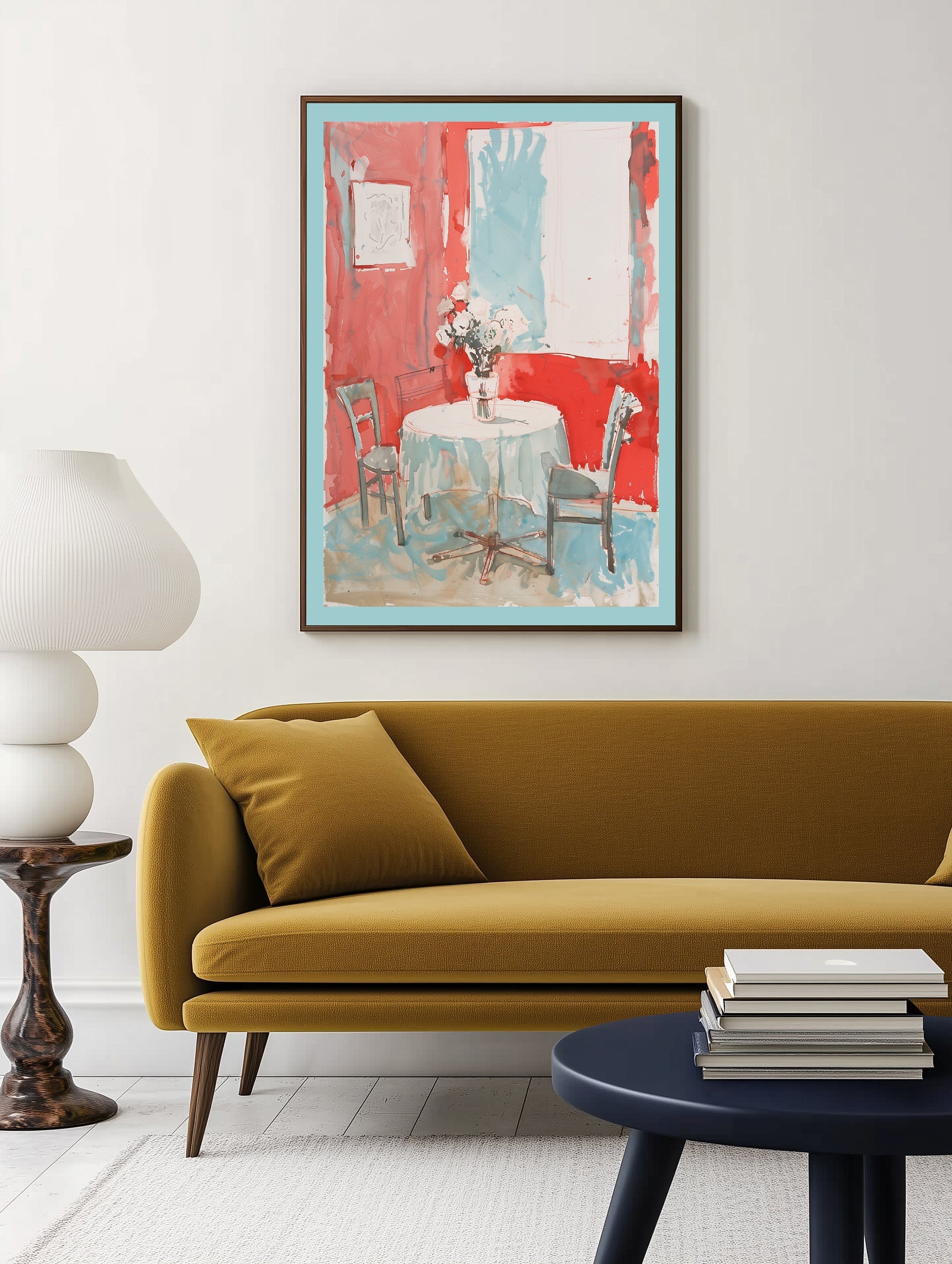 Impression de salle à manger rouge