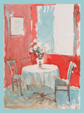 Impression de salle à manger rouge