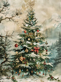 Imprimé sapin de Noël vintage