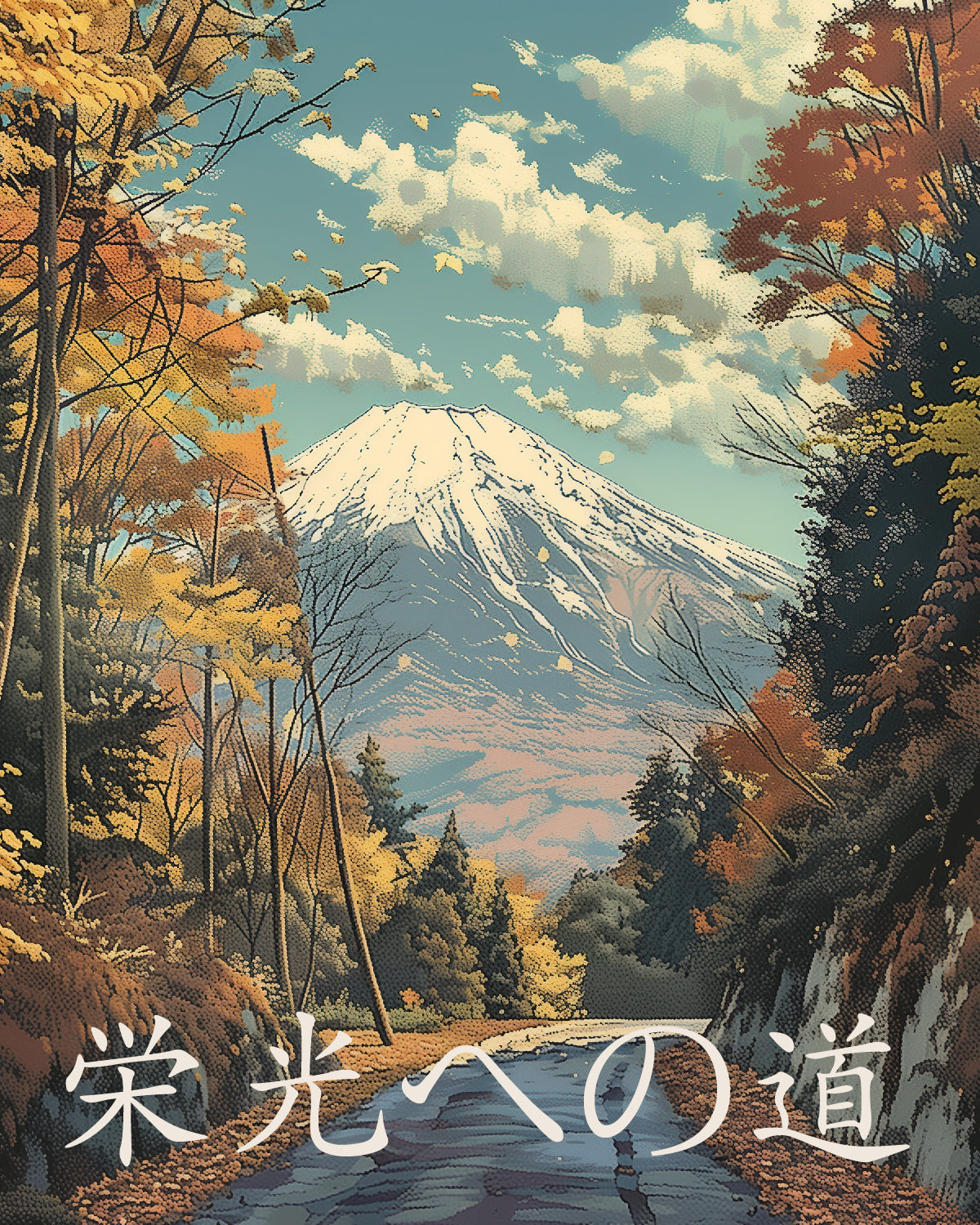 Impression de montagnes vintage