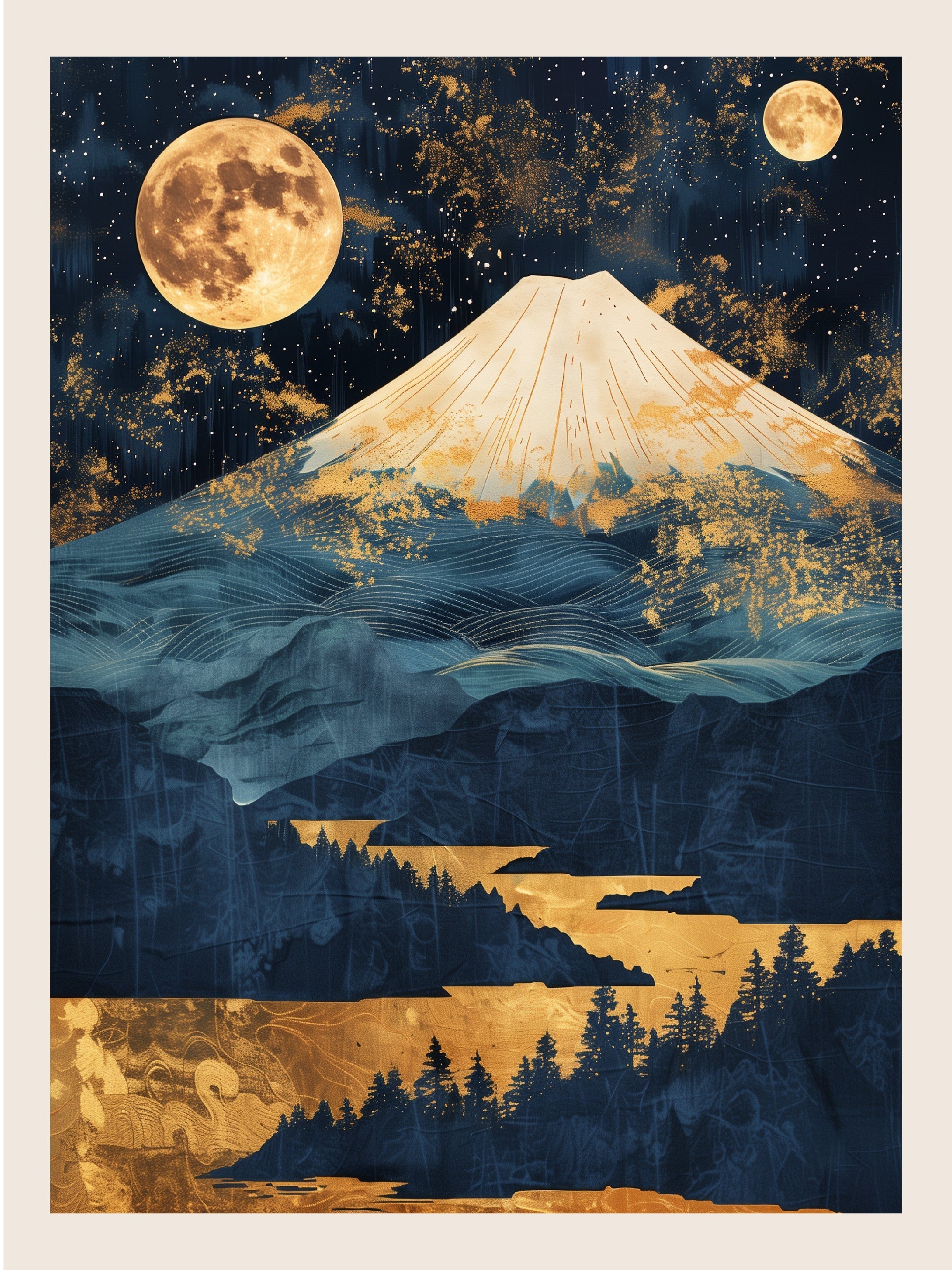 Impression de montagne au clair de lune