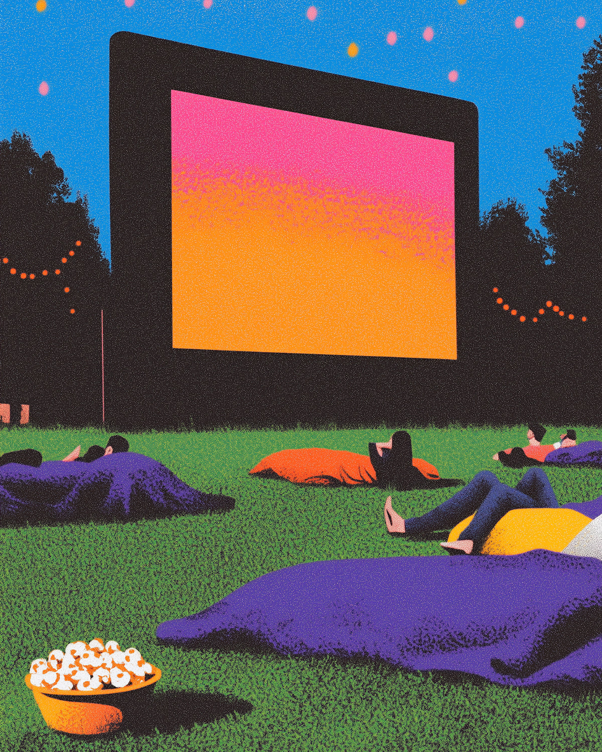 Impression de cinéma en plein air