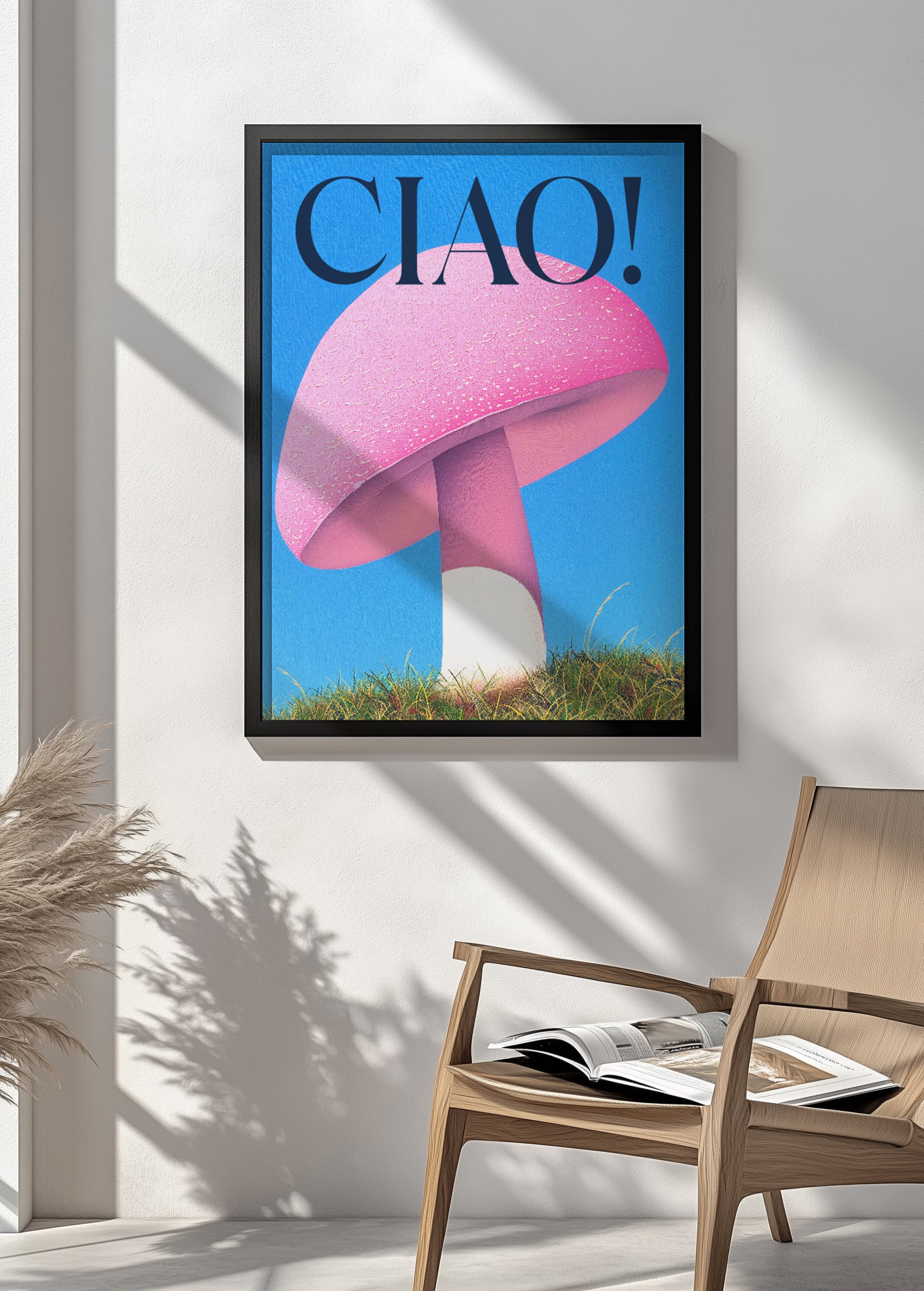 Ciao ! Imprimé champignon rose
