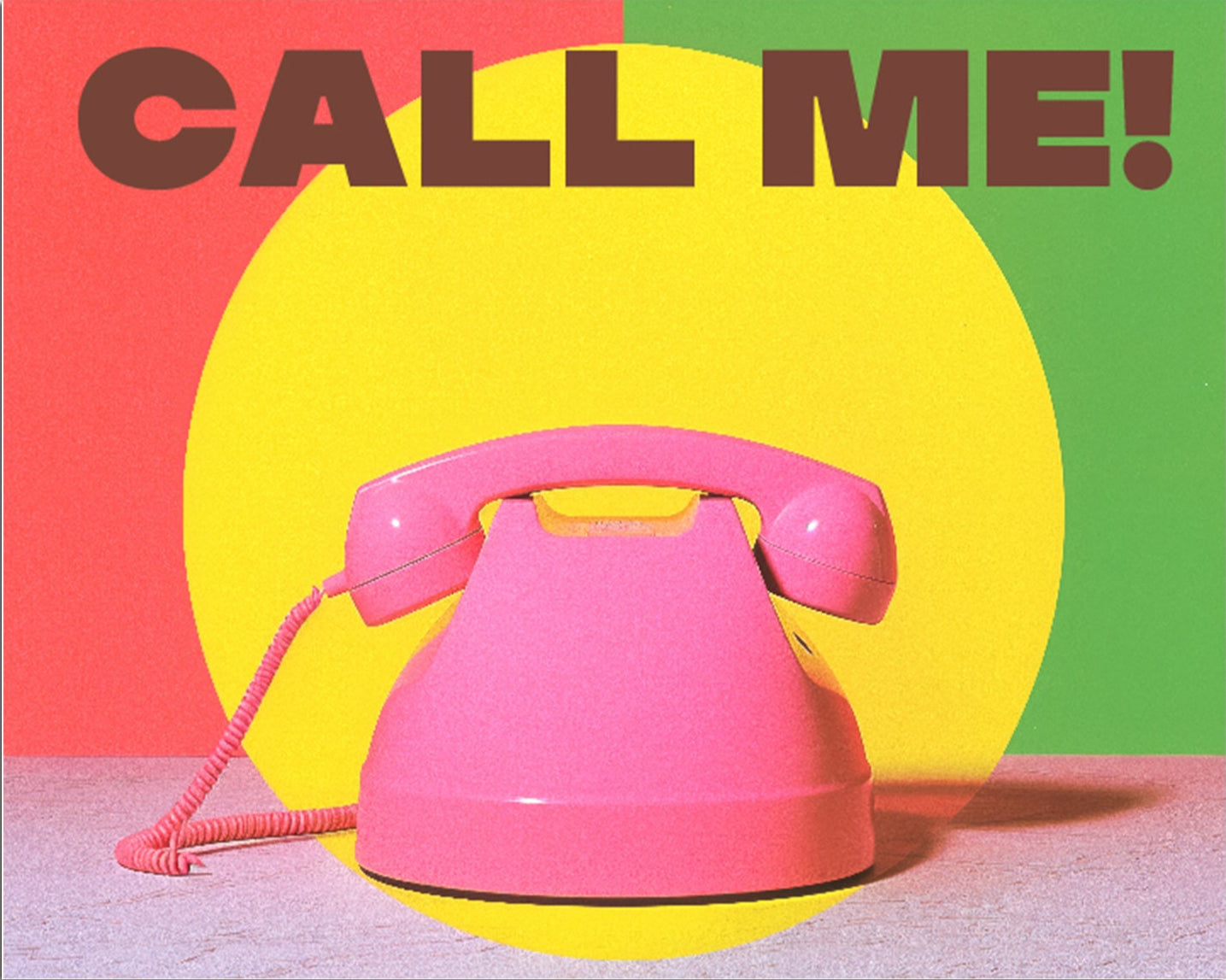 Retro Rosa Telefon Druck