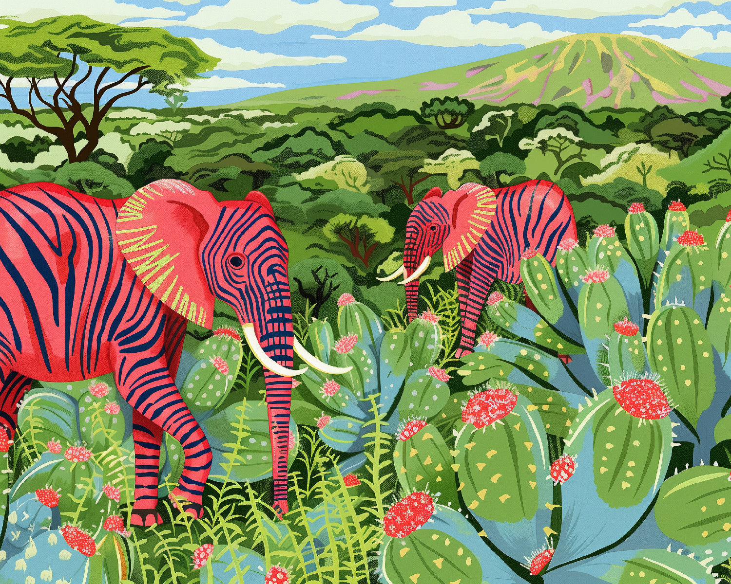 Safari-Elefant im Zebra-Druck