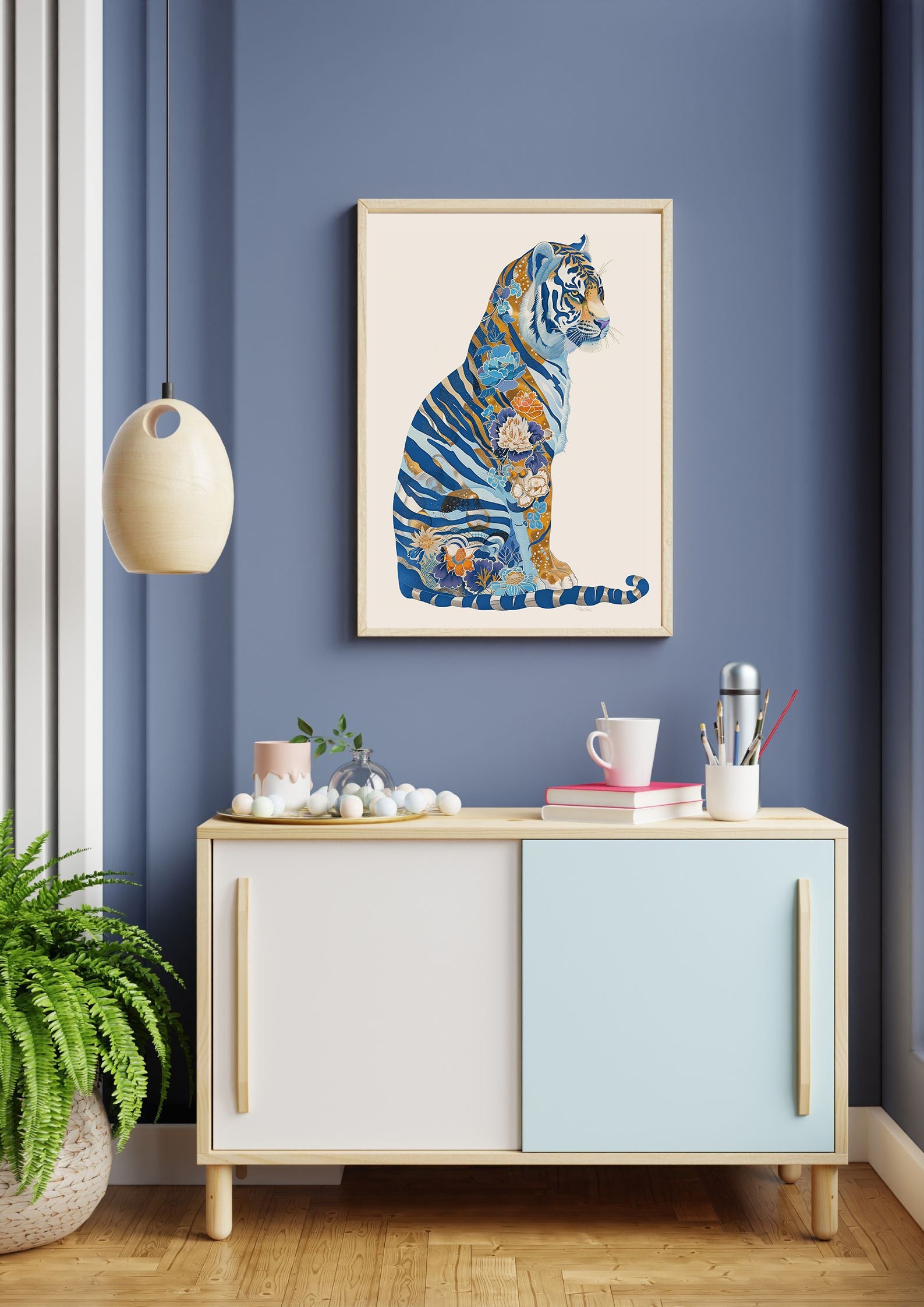 Blue Tiger Print