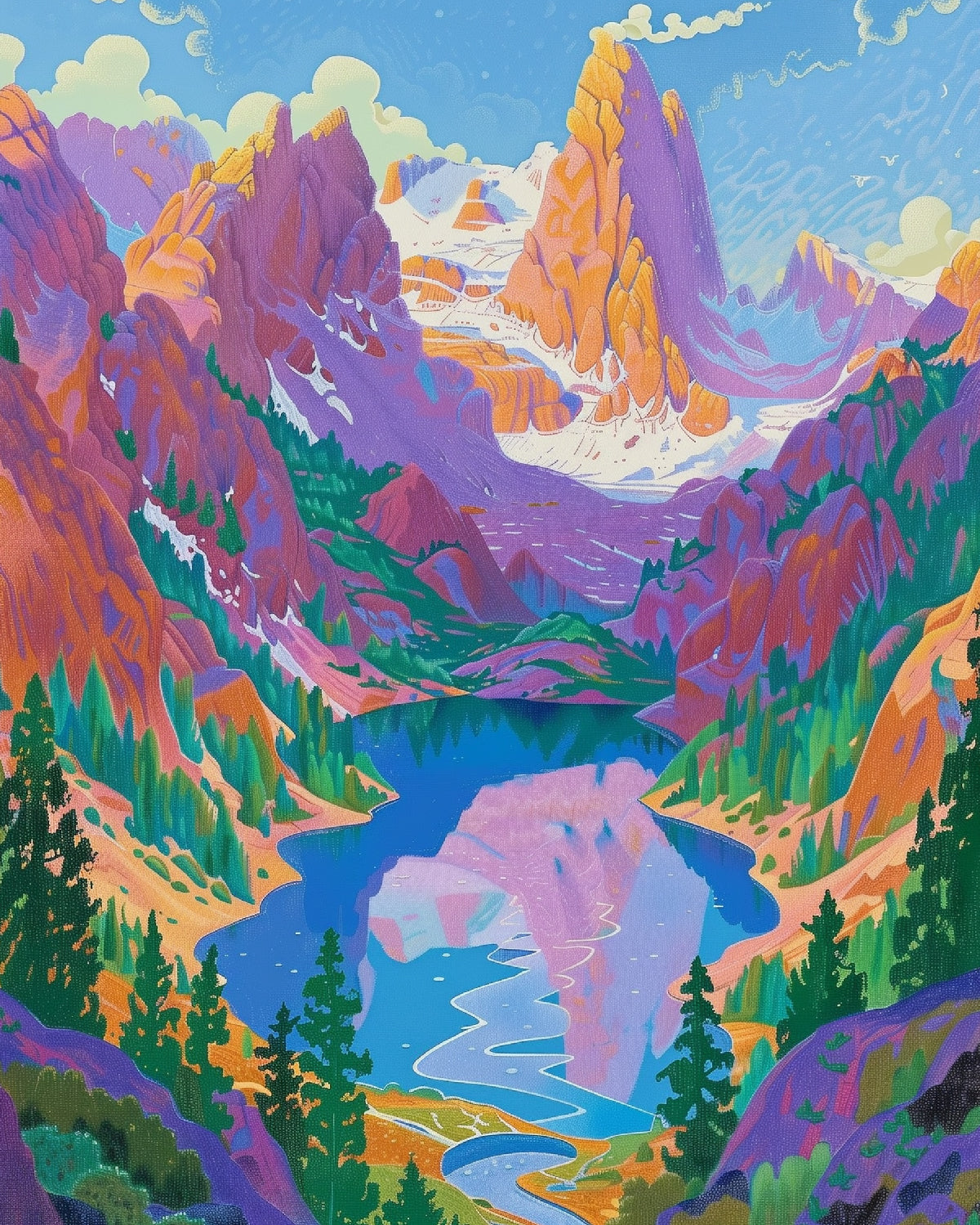 Sonnenaufgang Tal Druck