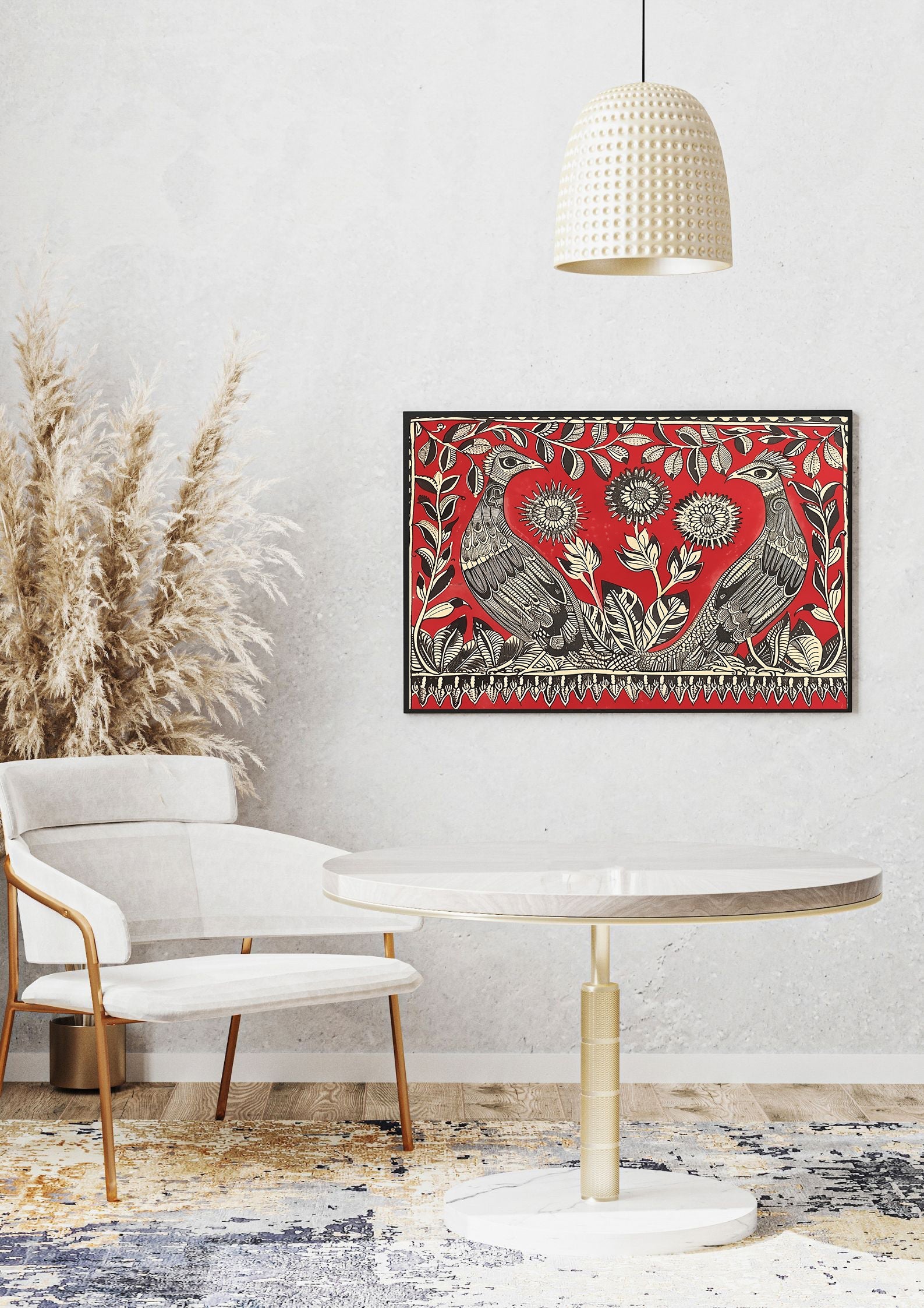 Madhubani Peacock Print