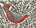 Impression d'art d'oiseau folklorique