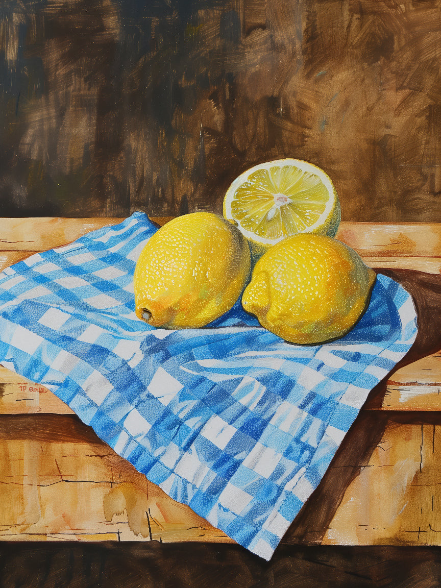 Impression d'art sur un citron délicieux
