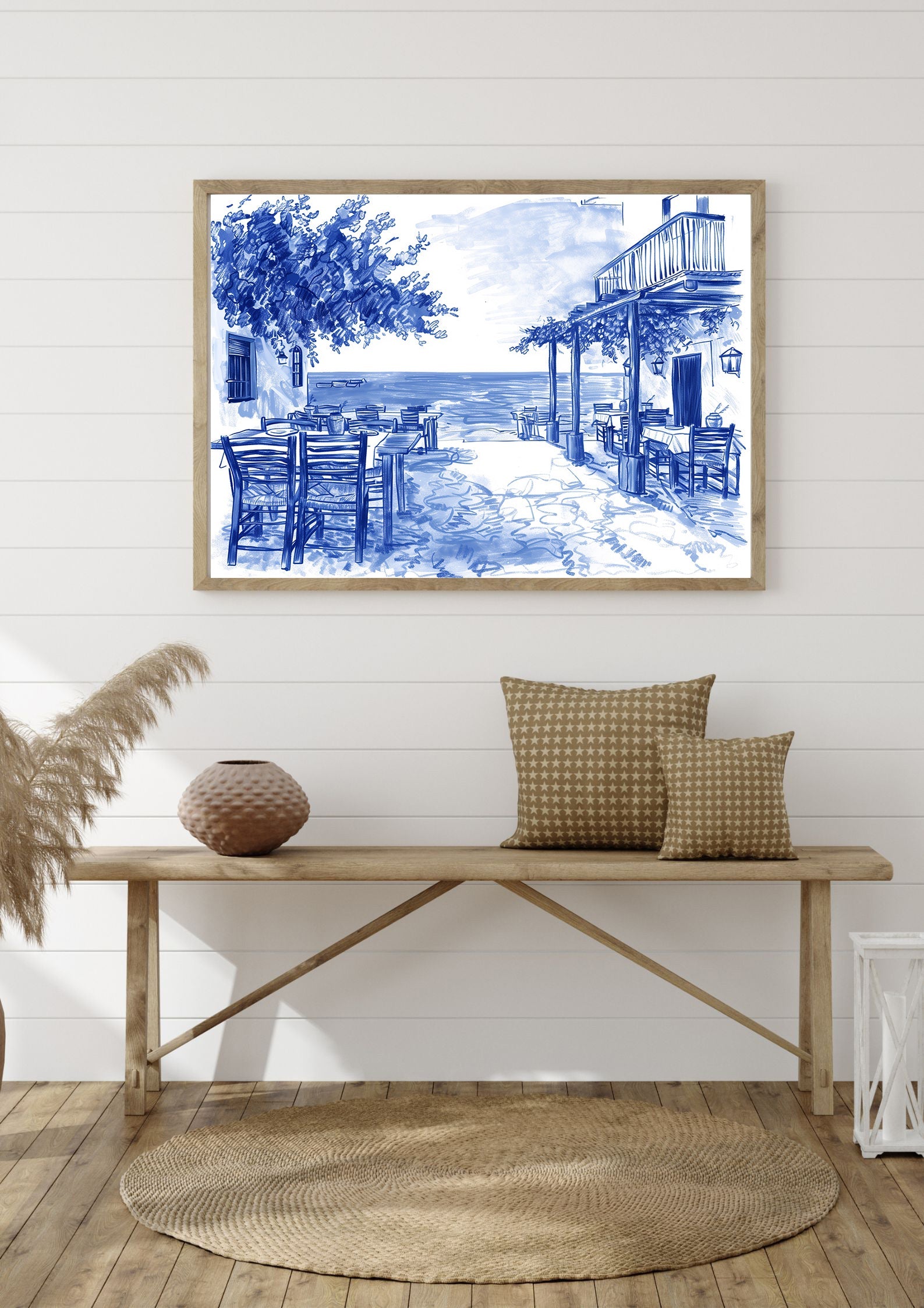 Sunlit Seaside Dining Print