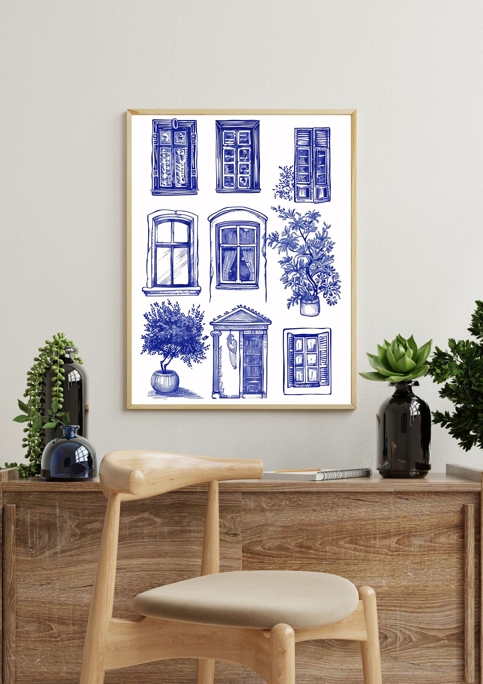 Mediterrane Fassaden Kunstdruck