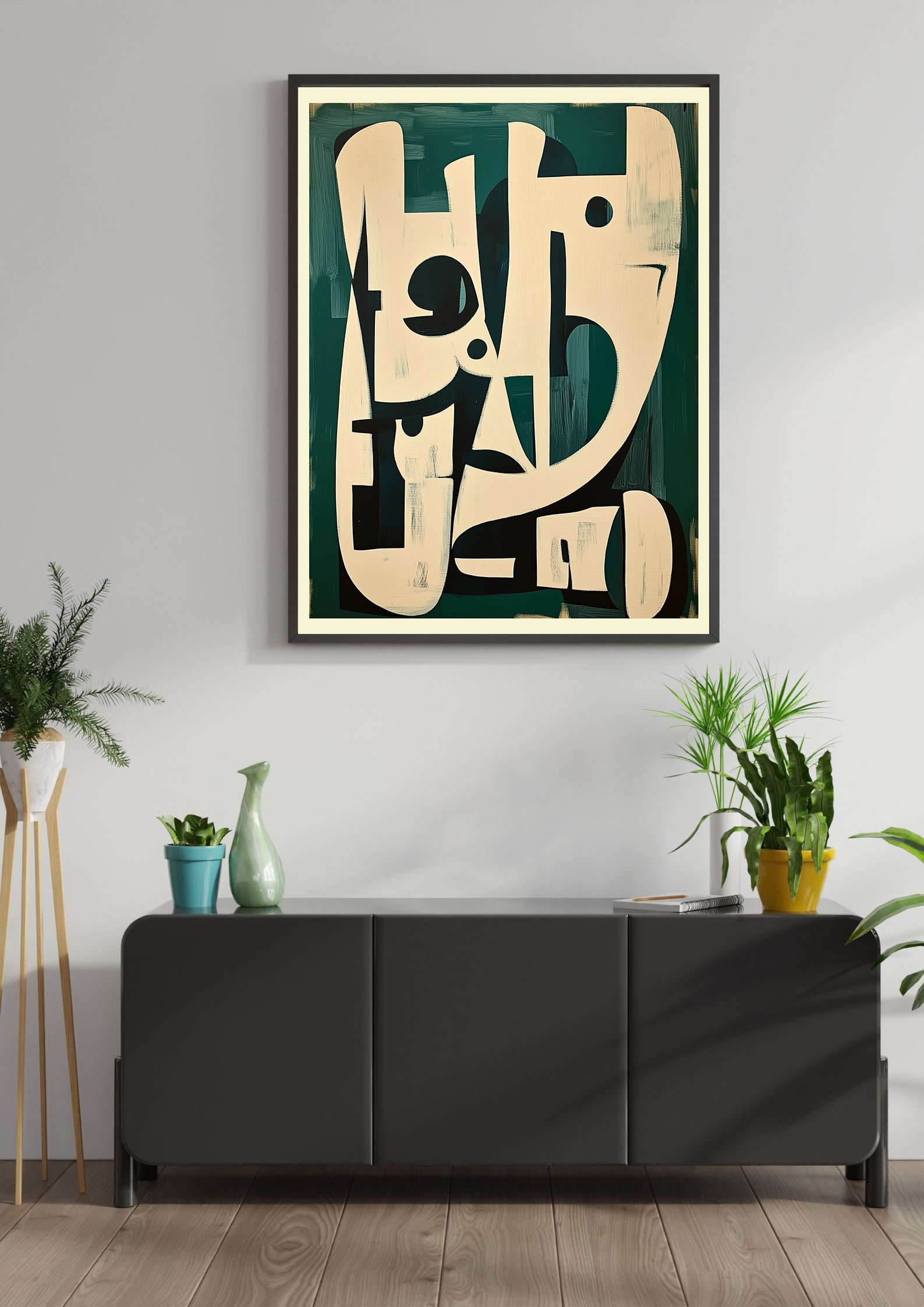 Abstract Gold and Green Print