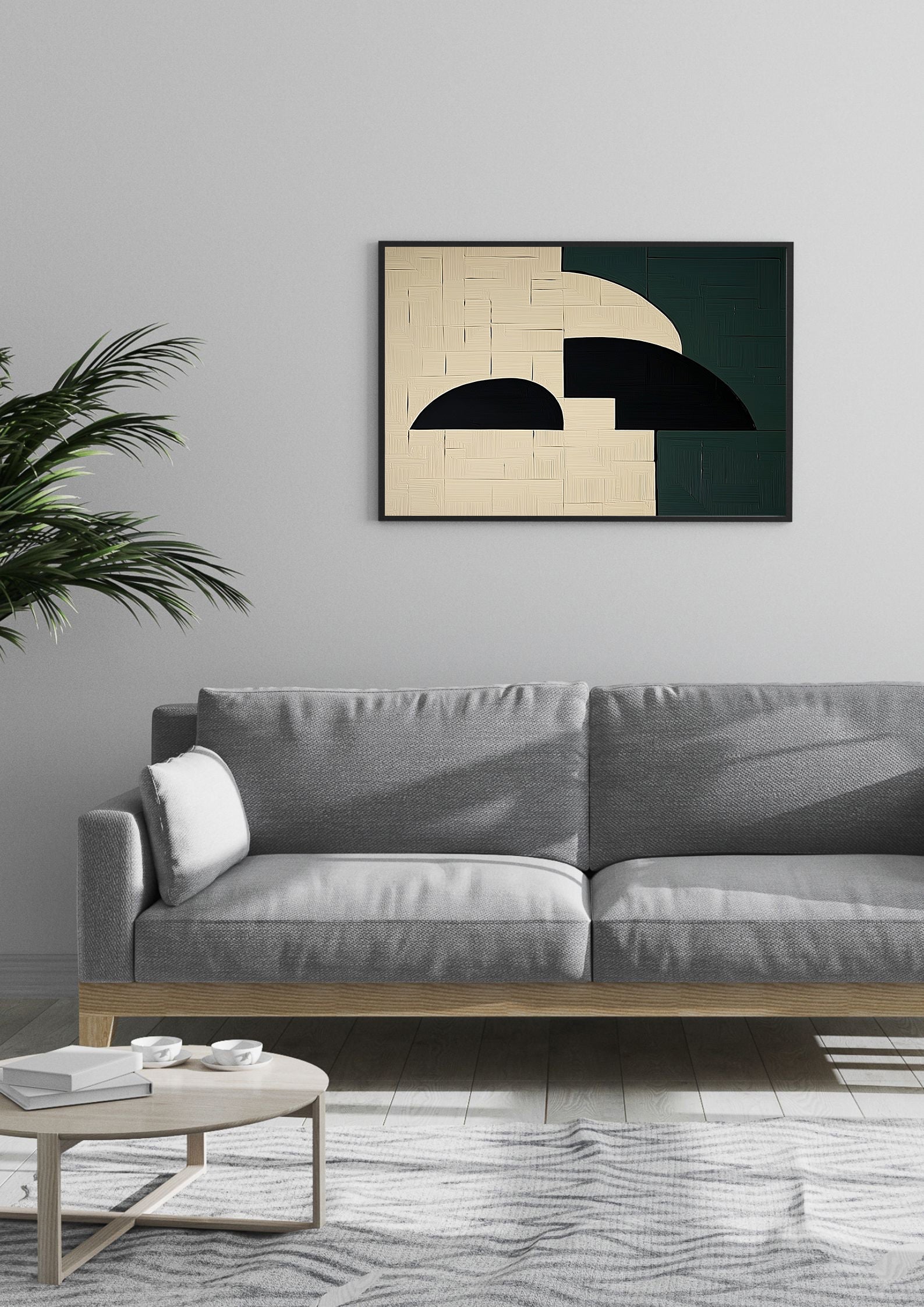 Abstract Green Panels Print