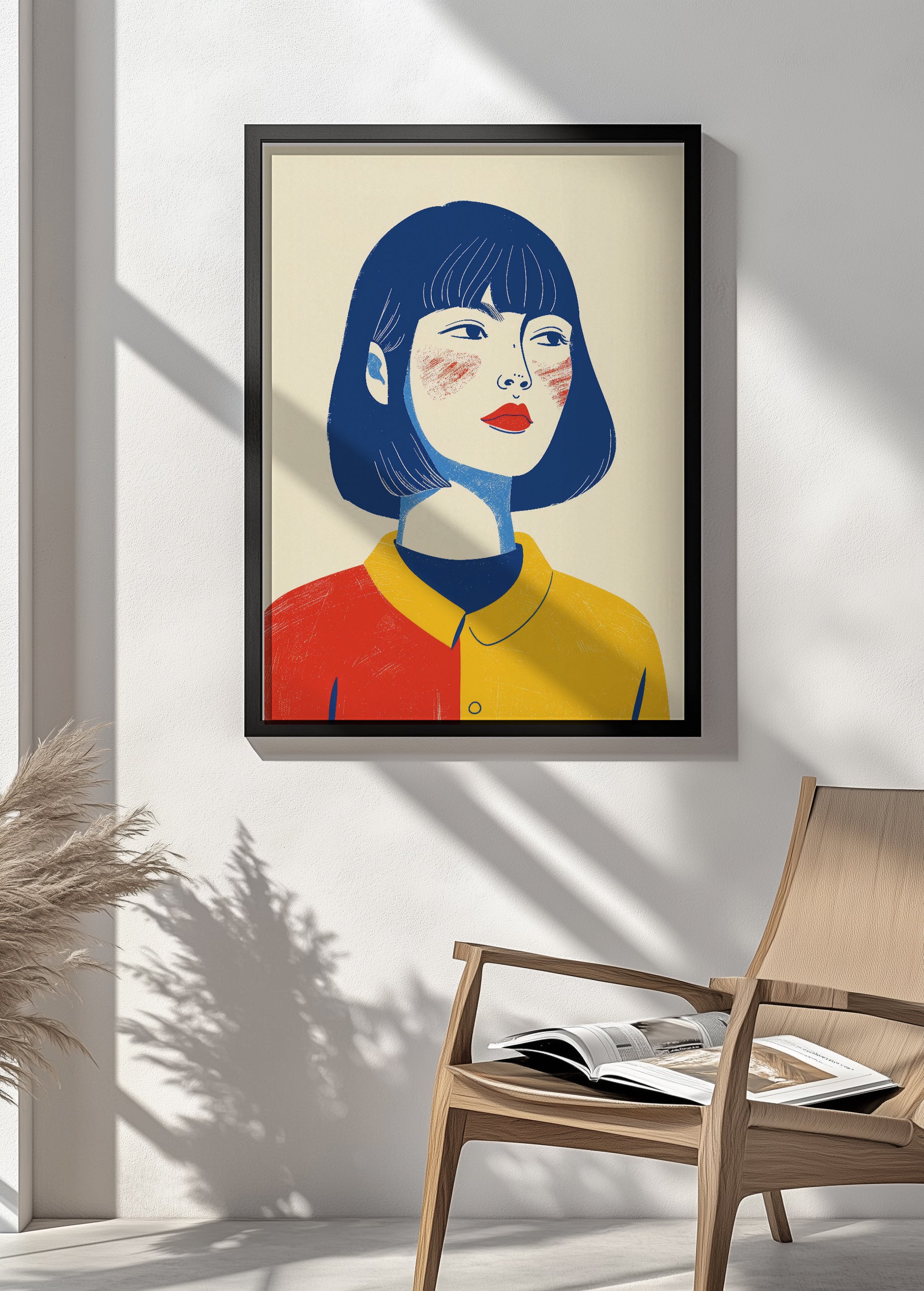 Blauer Haardruck