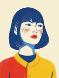 Imprimé cheveux bleus