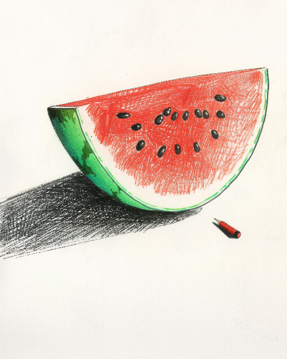 Wassermelonenscheibe Druck