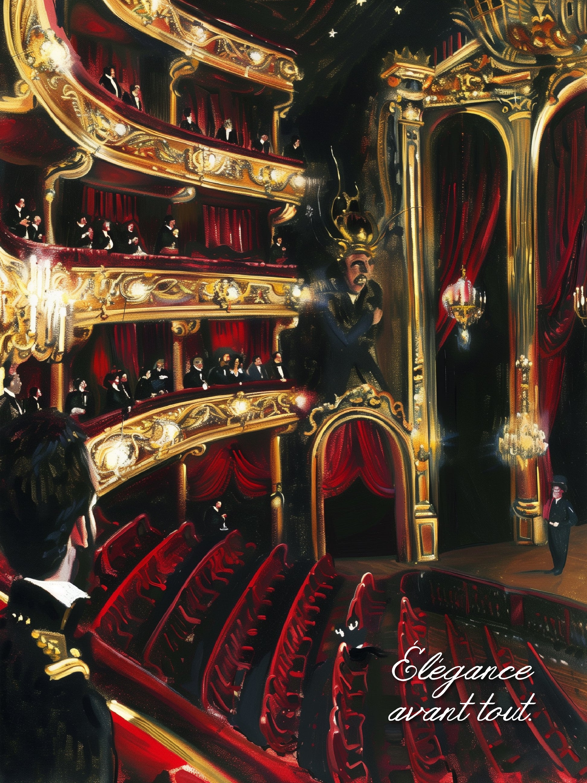 Opulent Grand Theater Vintage Opera House Print