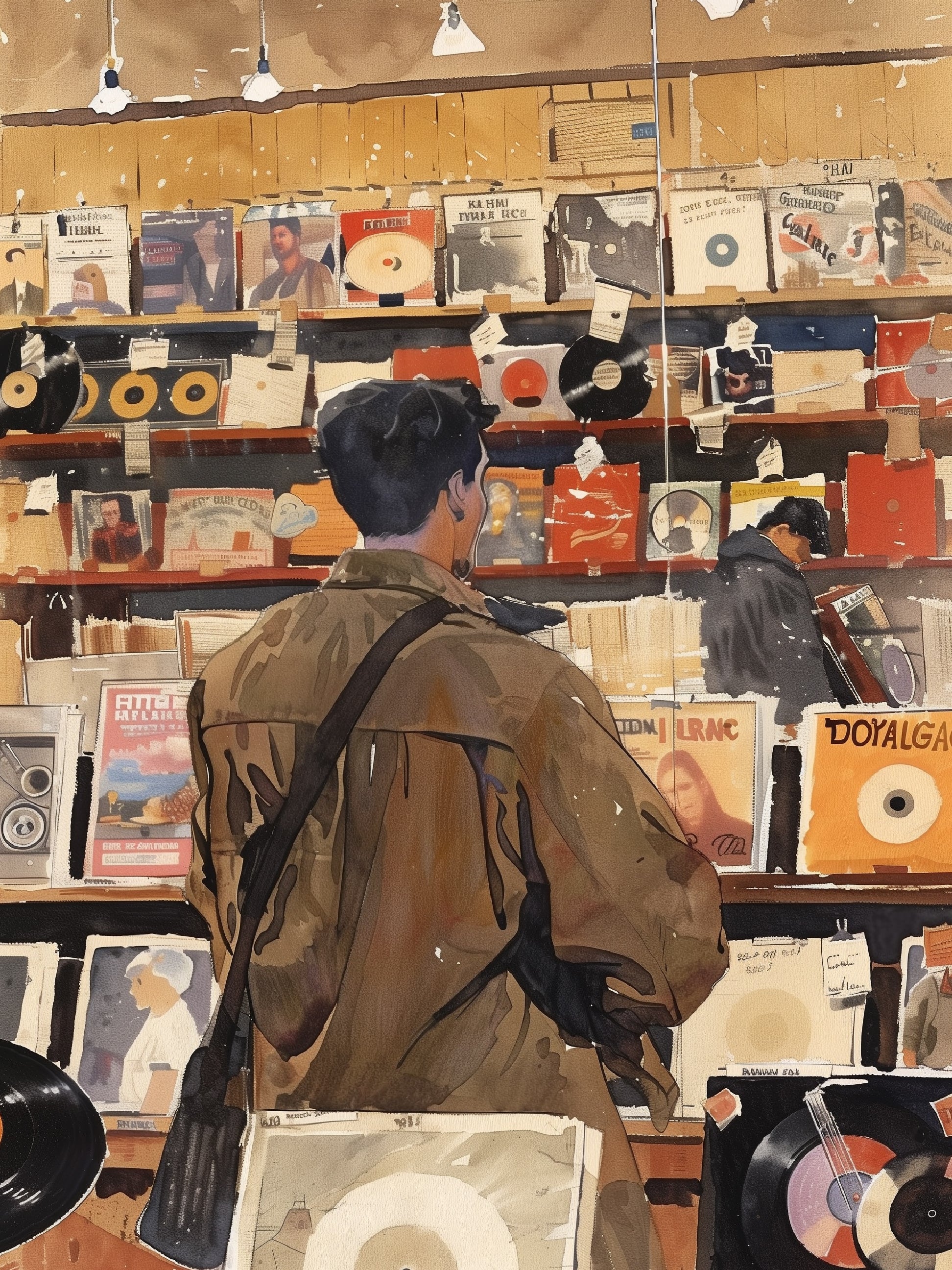 Vinyl Record Store Collector Art Prin