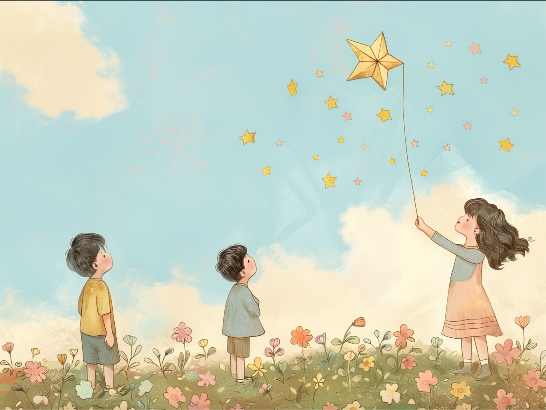 Stern Wünsche Kinder Druck