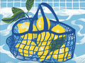 Imprimé citron bleu