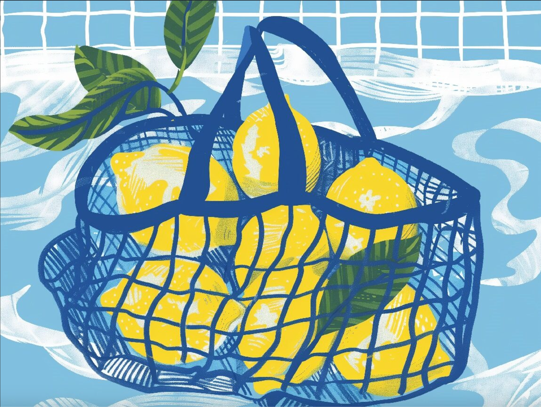 Imprimé citron bleu