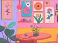 Imprimé coloré pour une salle à manger