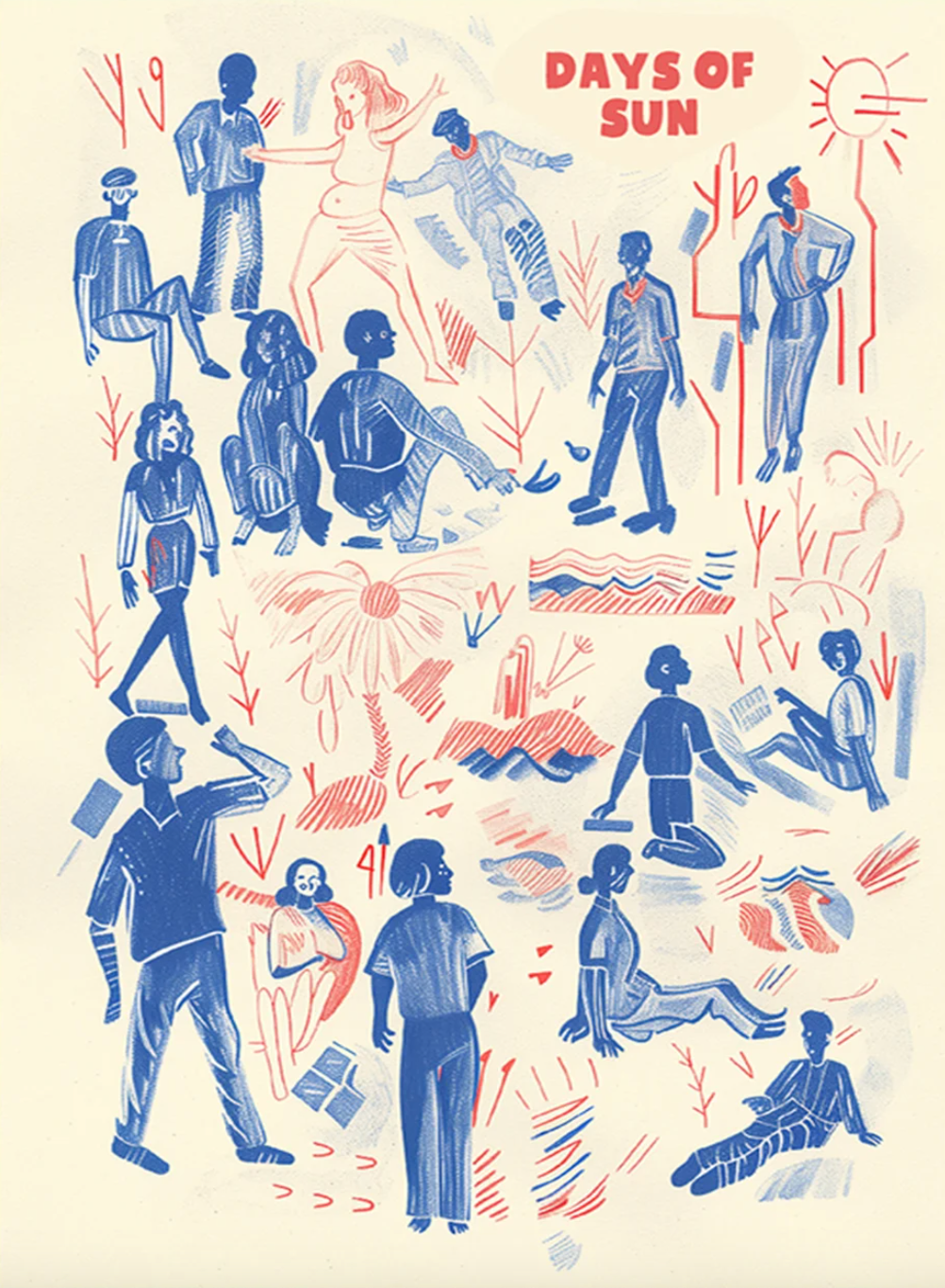 French Risograph Style Print