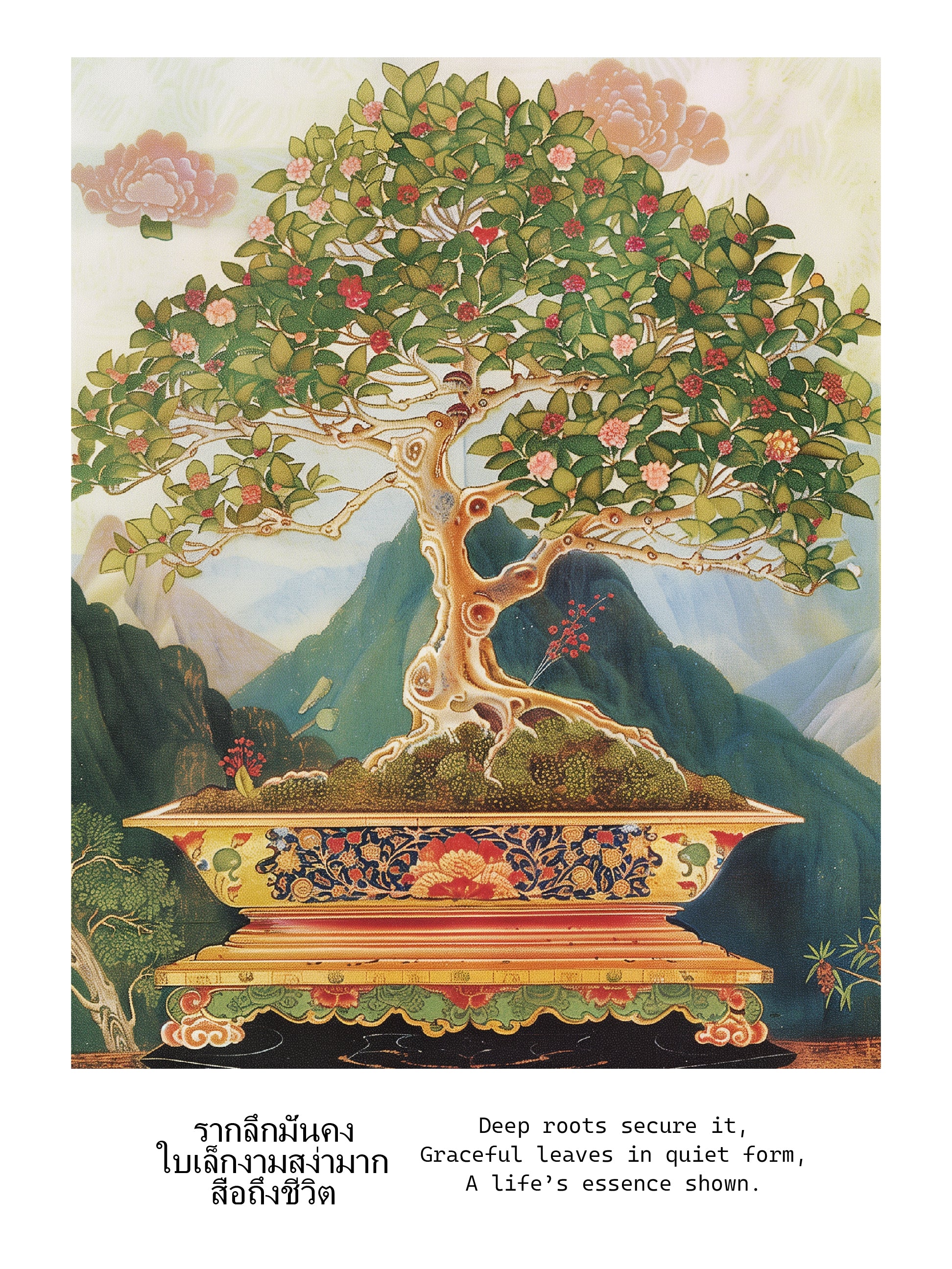 Thai Bonsai Tree Quiet Life Essence Print