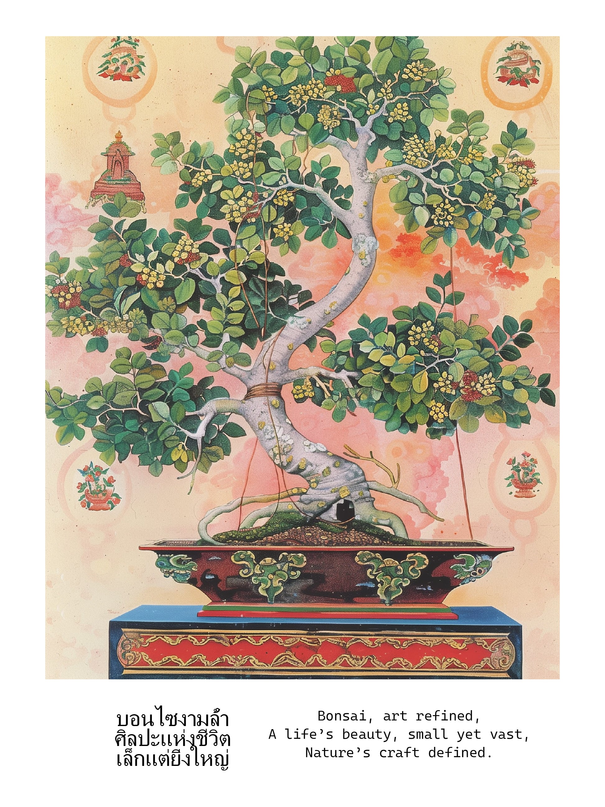 Bonsai Art Refined Thai Nature Print