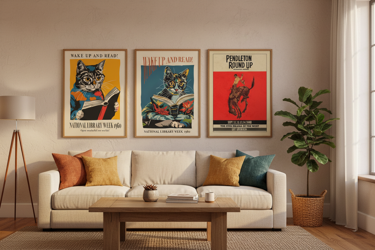 Cozy Living Room with Wallbuddy Prints