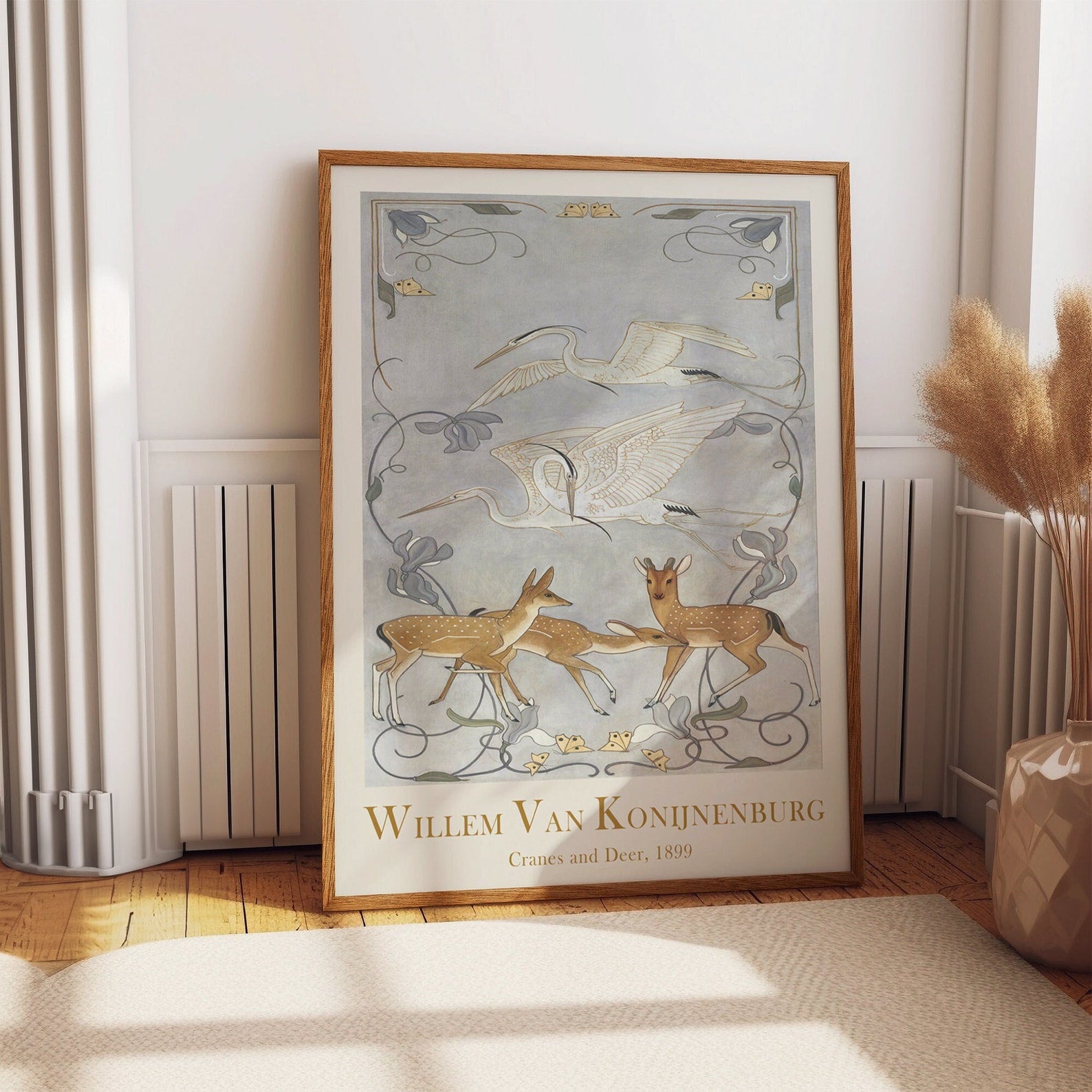 Cranes and Deer Painting by Willem Van Konijnenburg 1899