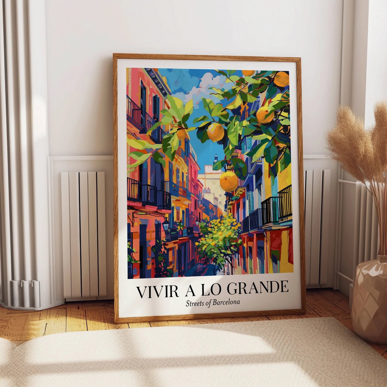 Citrus Art and Streets of Barcelona Poster