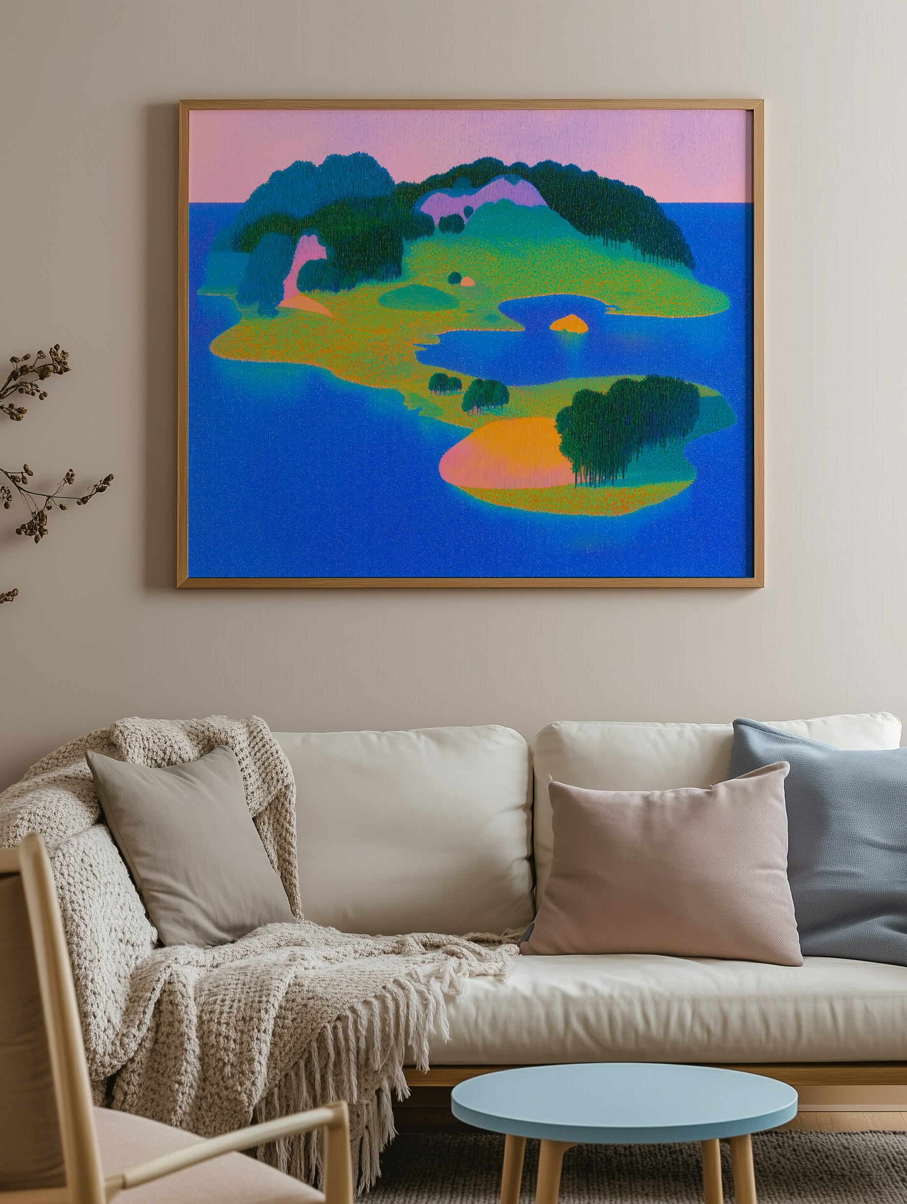Serene Tropical Island Print