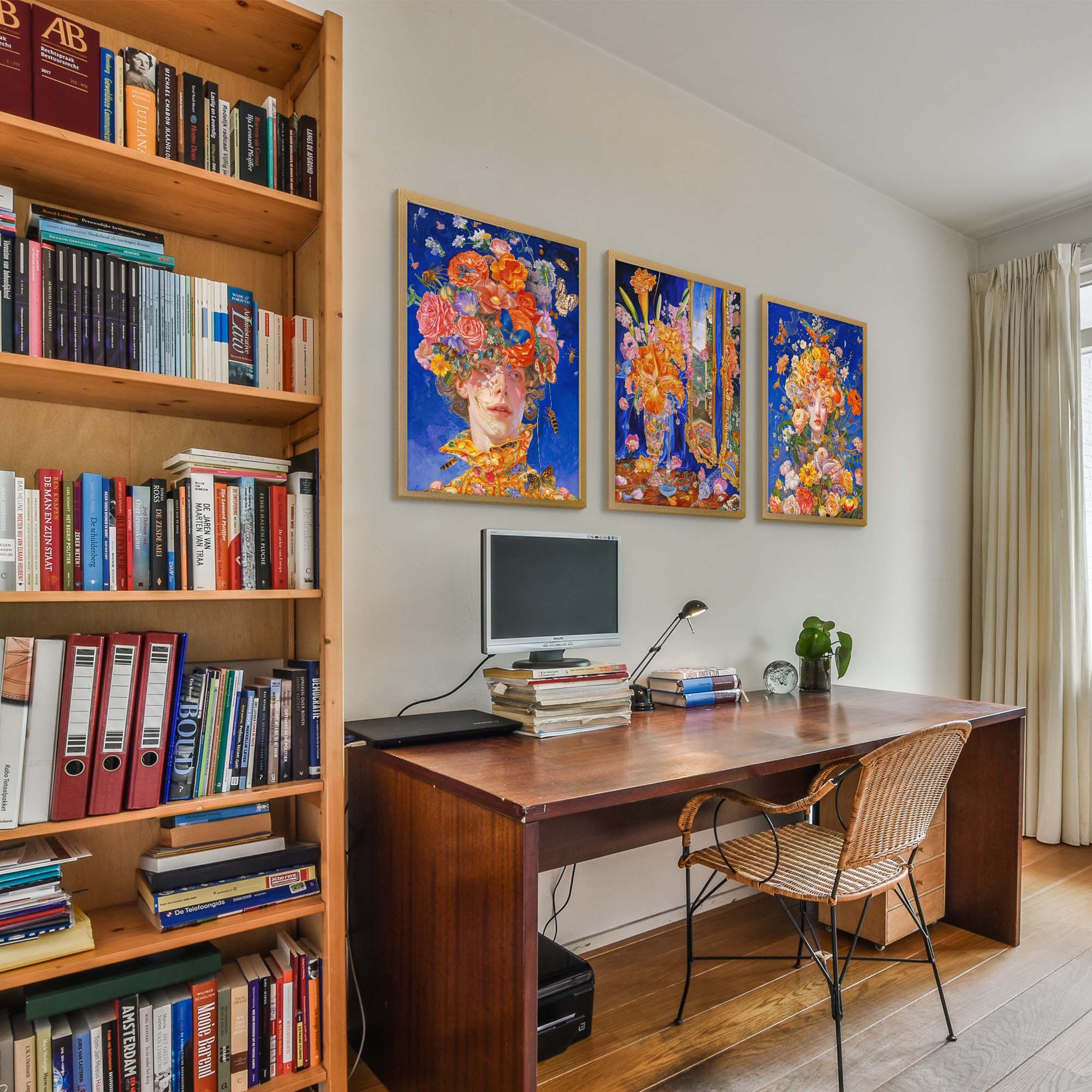 Vibrant Floral Fantasy Art Set of 3 Print