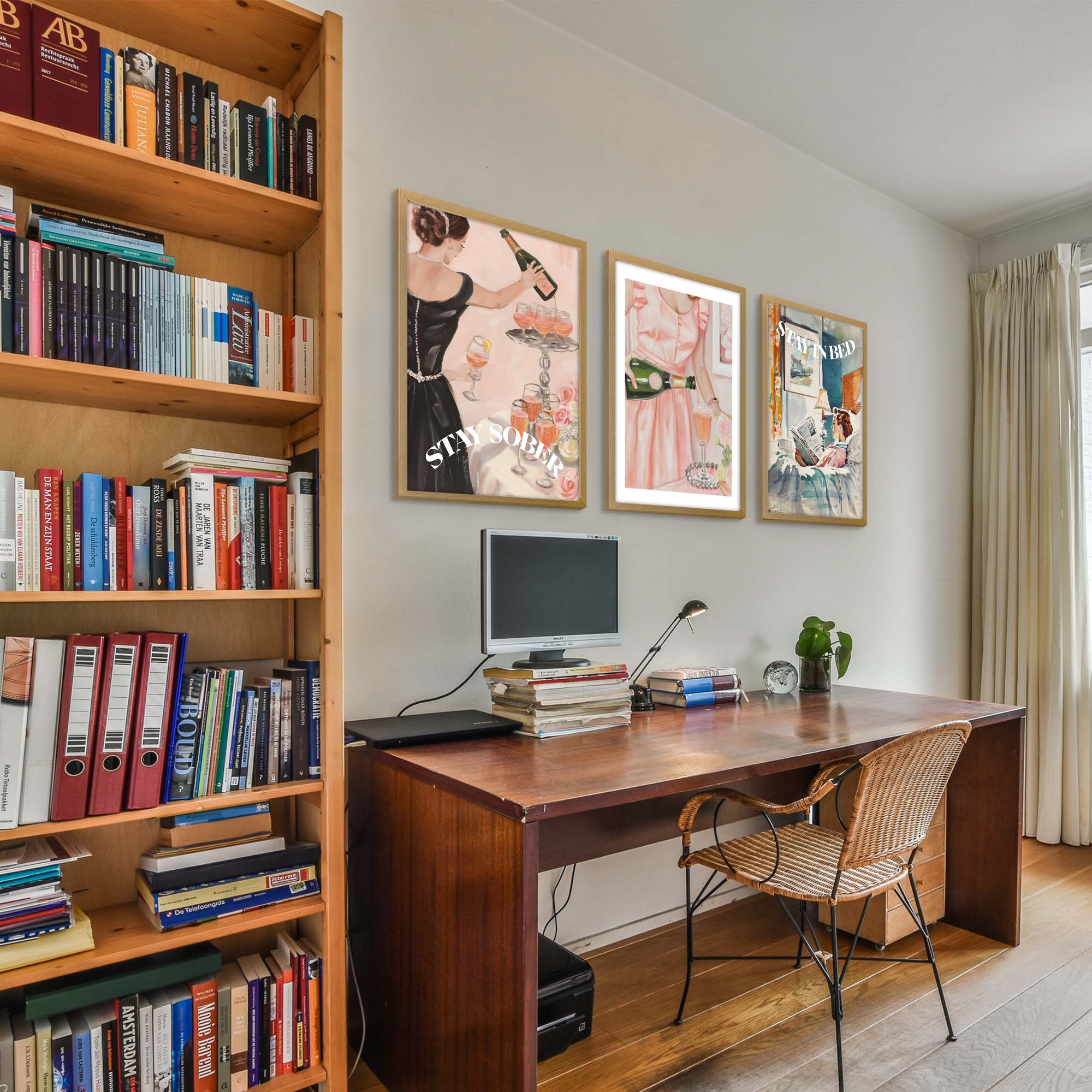 Retro Pop Art Sober Living Print Set of 3