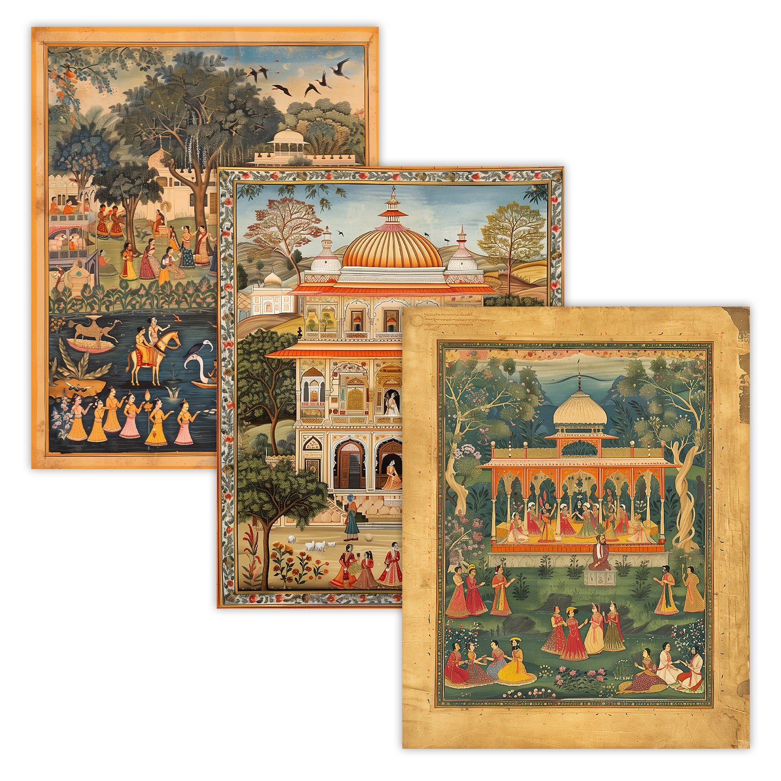 Indian Pichwai Cultural Heritage Wall Art Posters Set of 3 Print