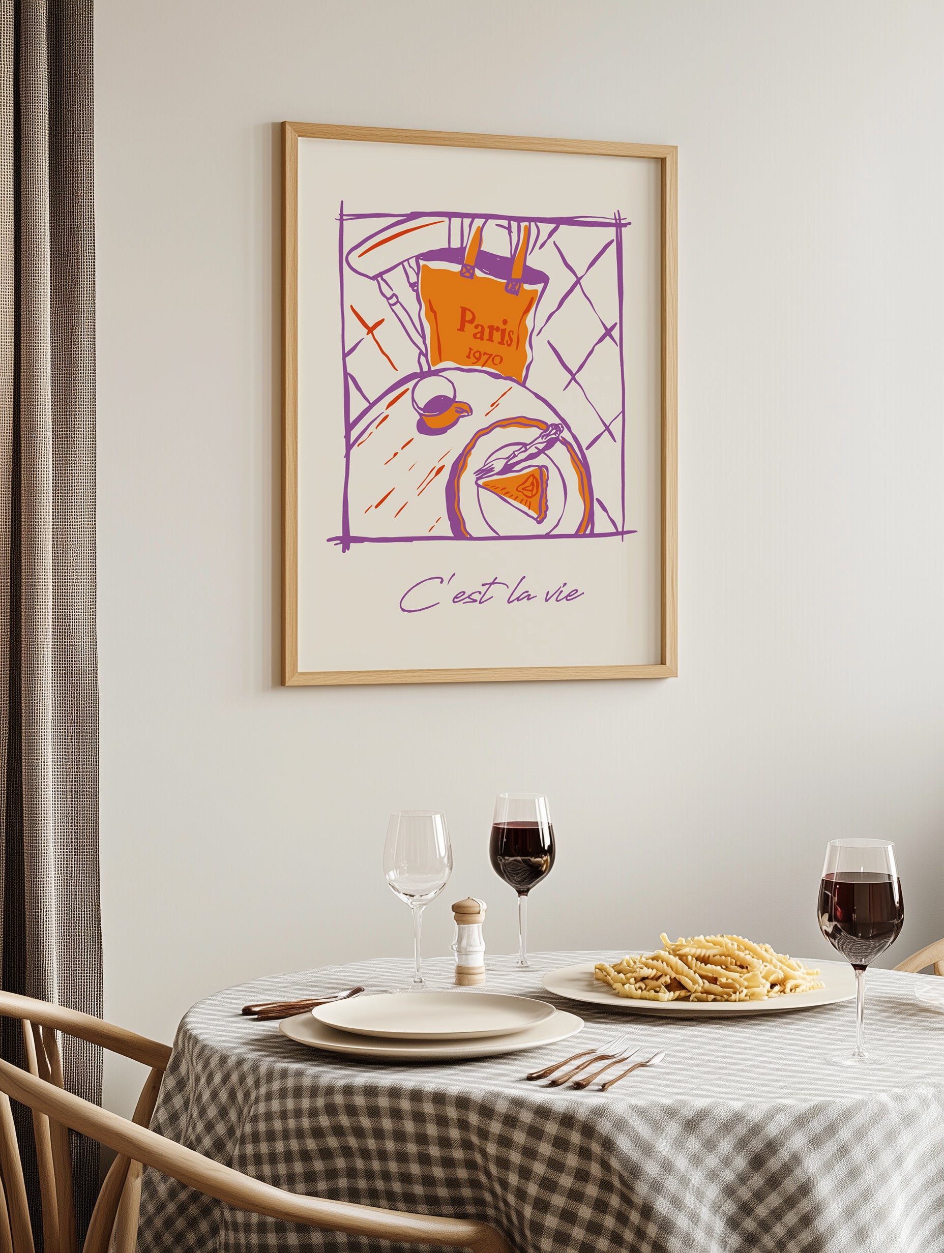 Vintage 1970 Baguette Art - C'est la vie'