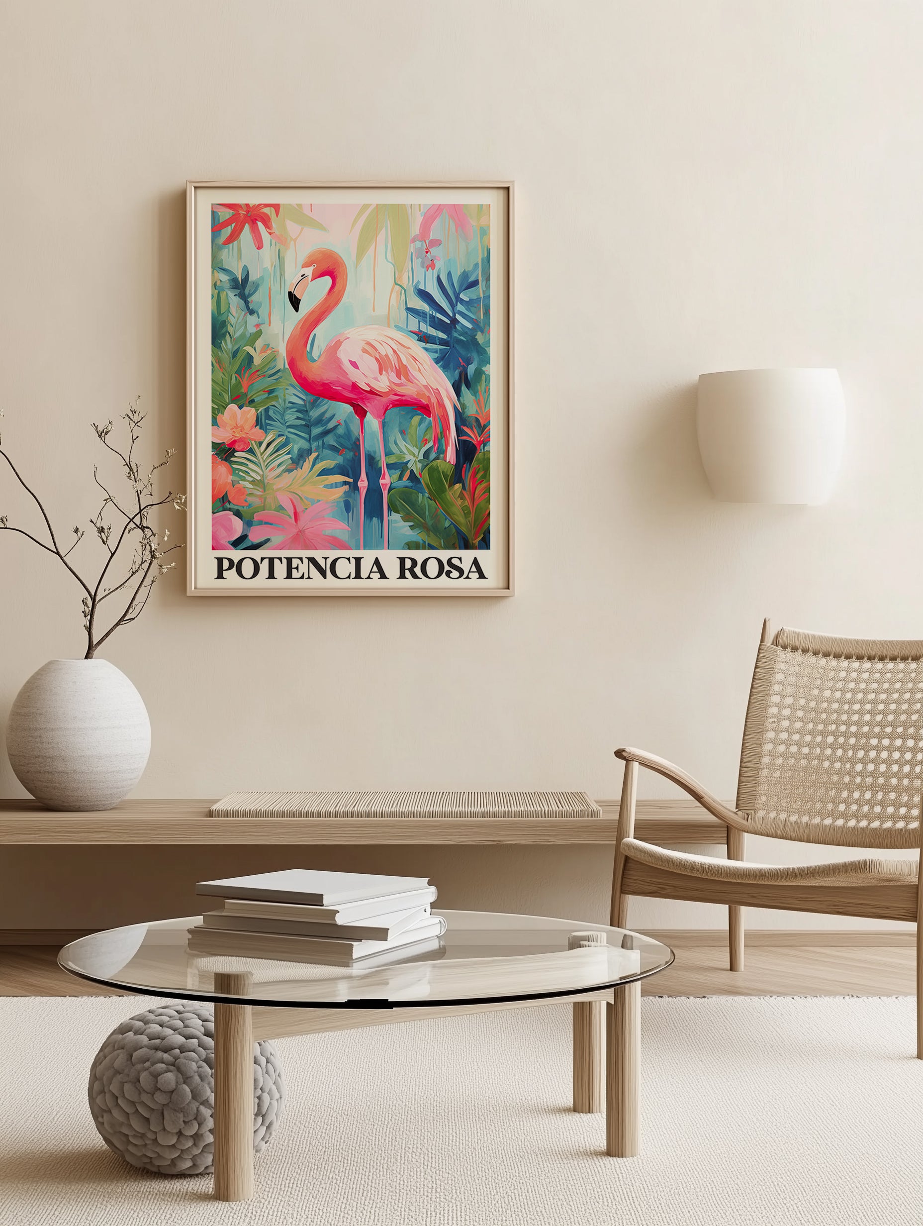 Flamant rose, art féminin