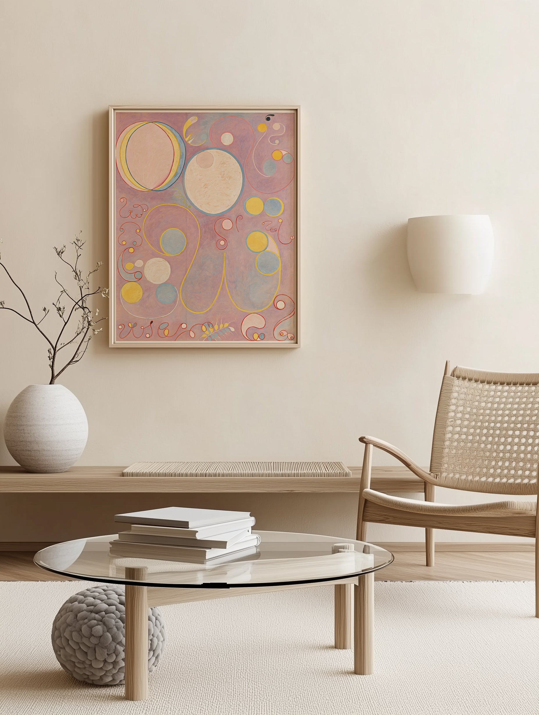 Pink Hilma Af Klint Abstract