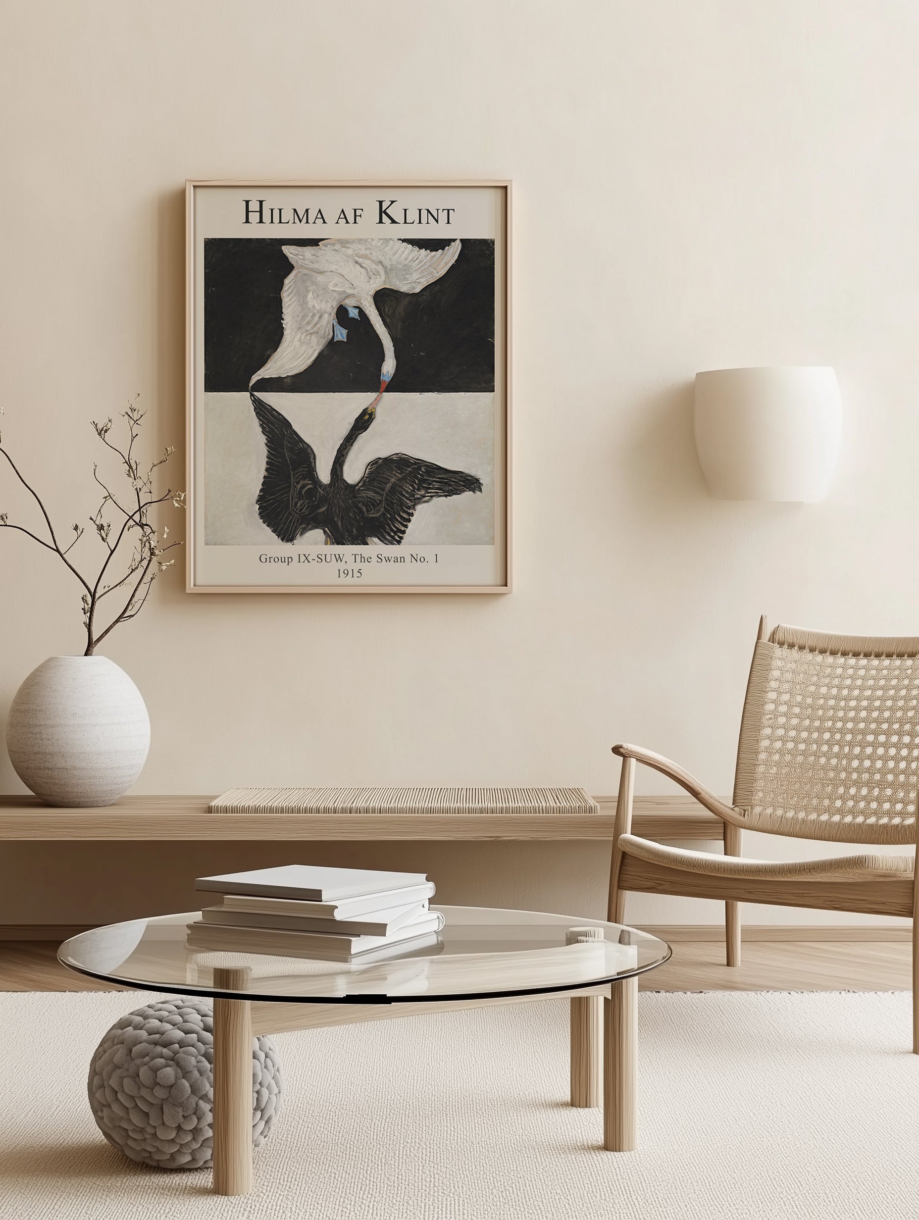 Black and White Swan Poster by Hilma of Klint
