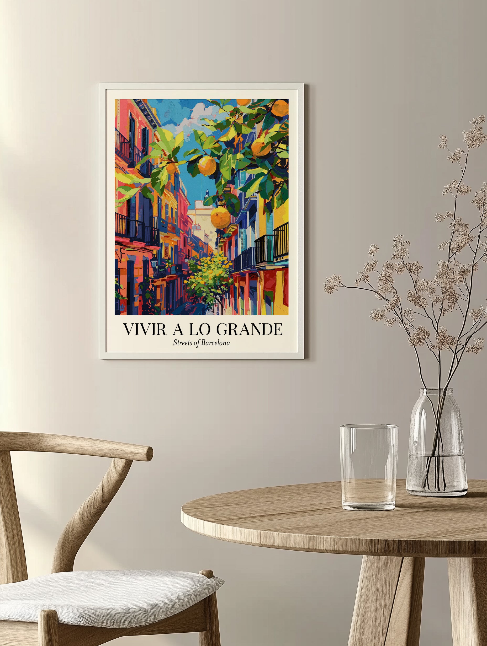 Citrus Art and Streets of Barcelona Poster