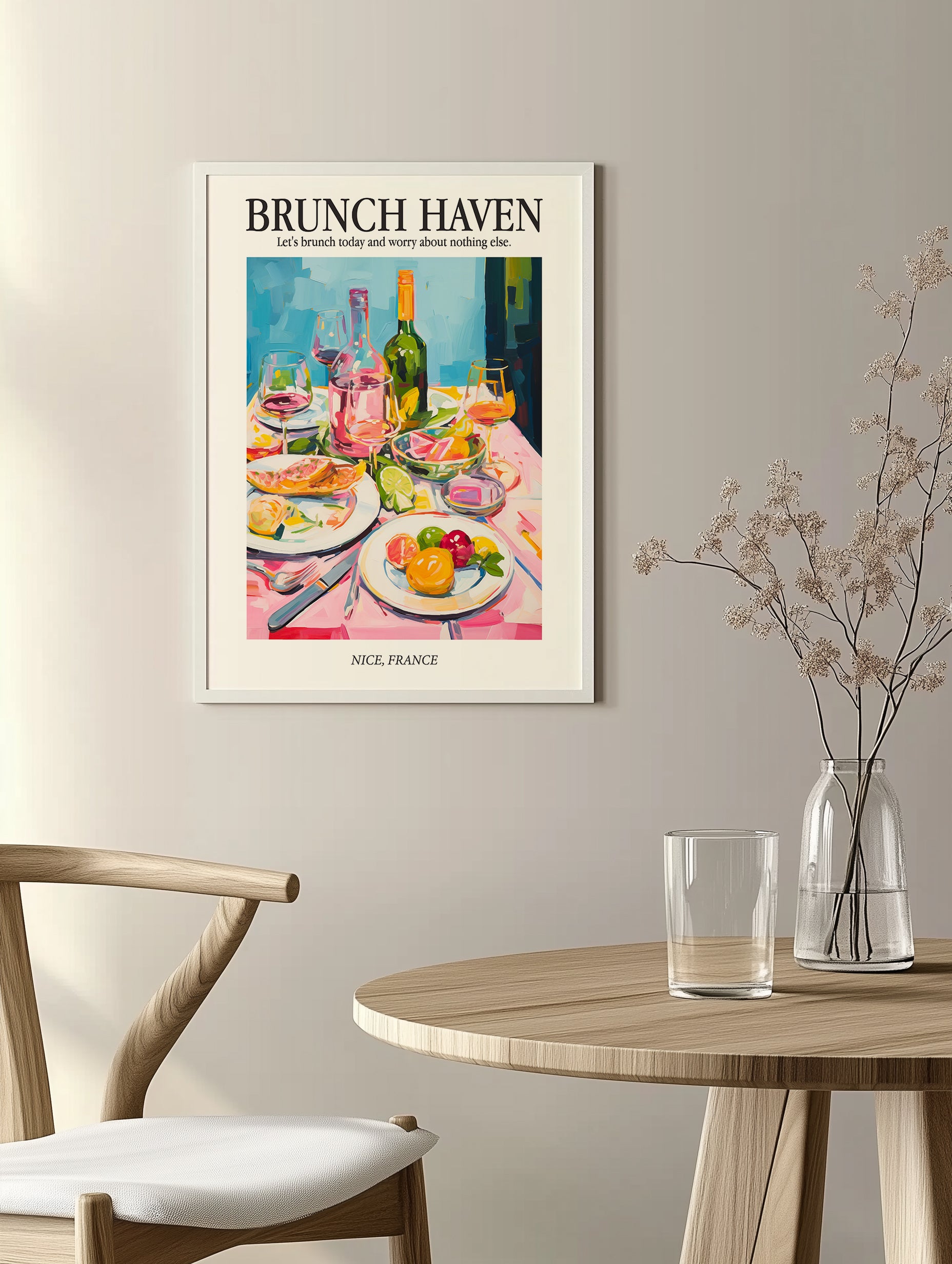 Colorful French Riviera Dining Art Print