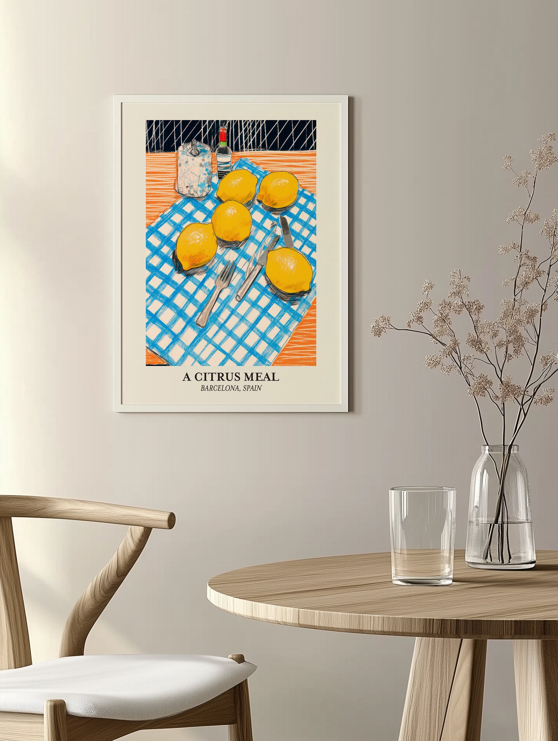 Impression d'art mural sur le thème du citron